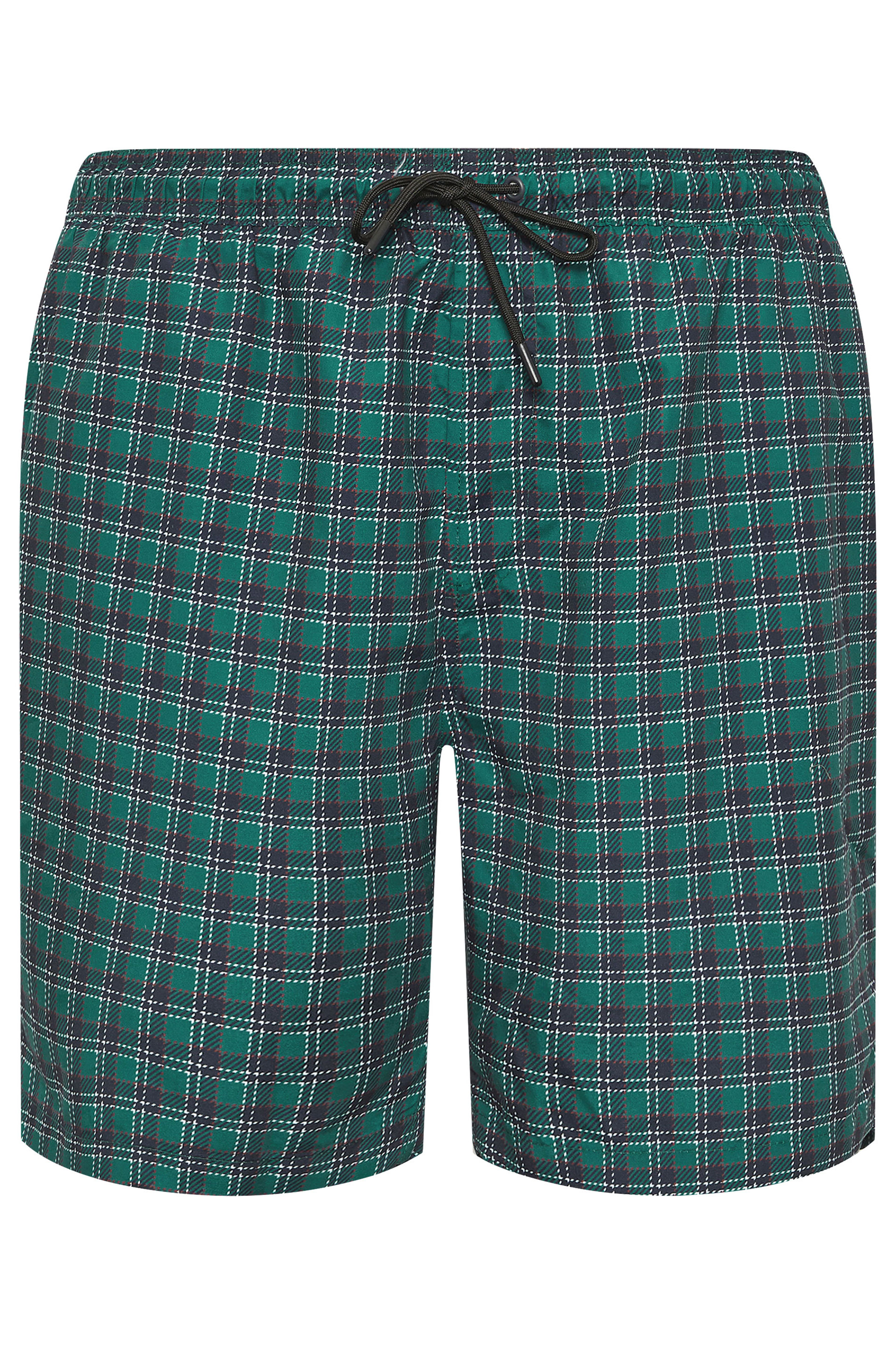 BadRhino Big & Tall Green & Navy Blue  Tartan Swim Shorts | BadRhino 7