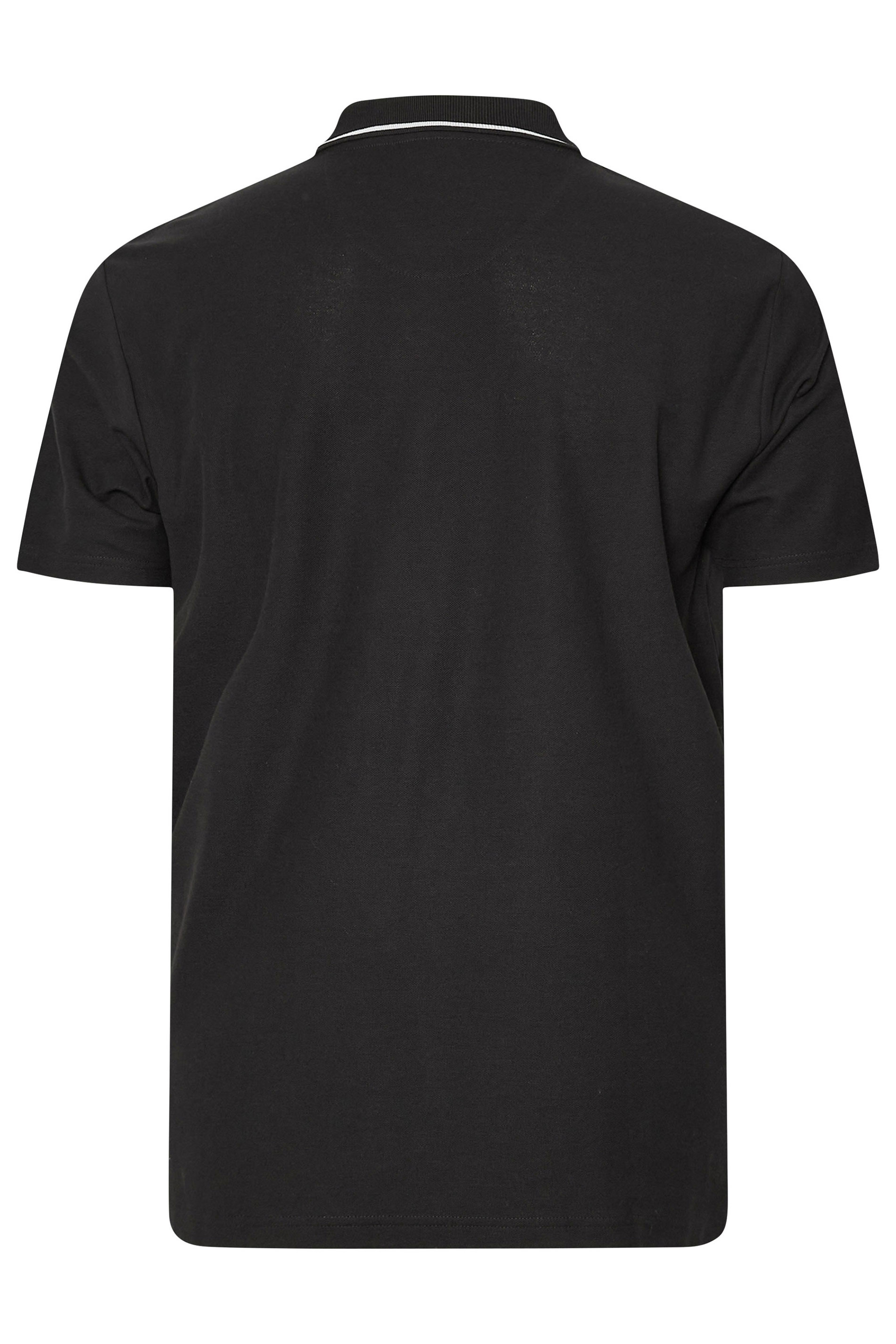FIRETRAP Big & Tall Black Tape Detail Polo Shirt | BadRhino 4