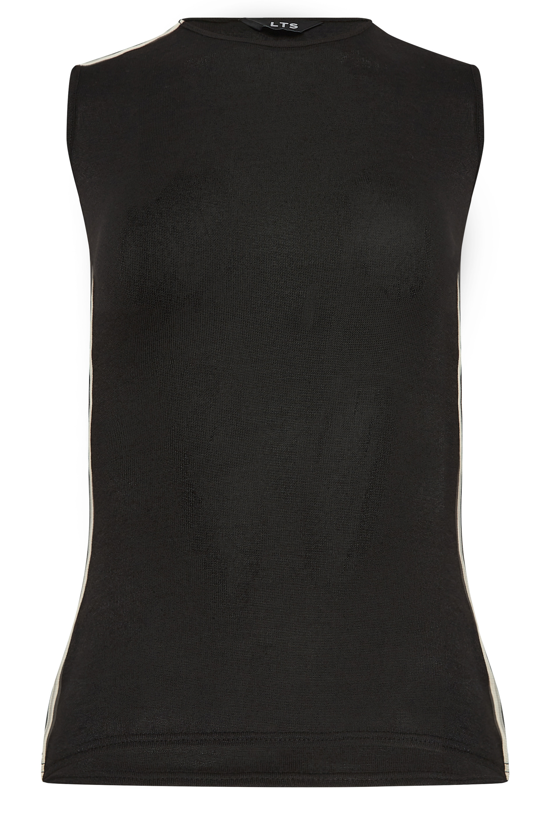 LTS Tall Black Knitted Side Stripe Vest | Long Tall Sally 8
