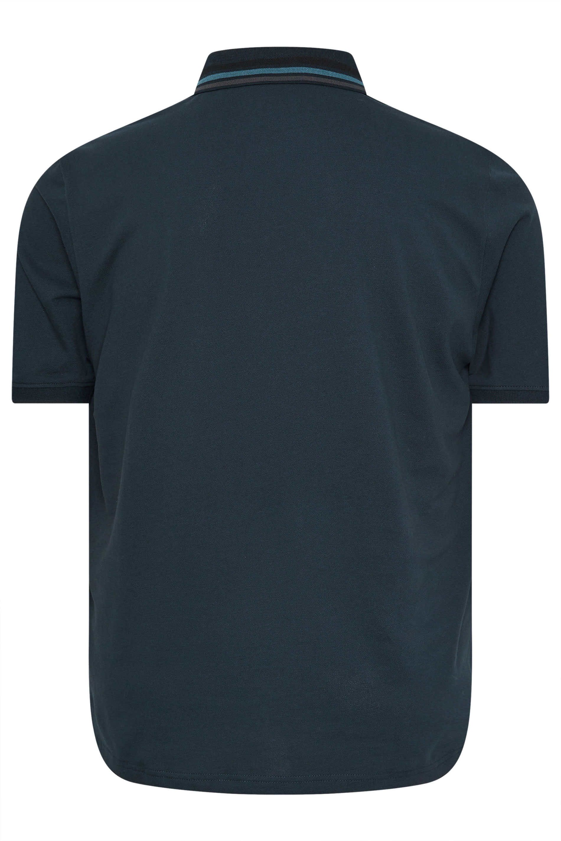 LYLE & SCOTT Big & Tall Navy Blue Striped Tipped Polo Shirt | BadRhino 4