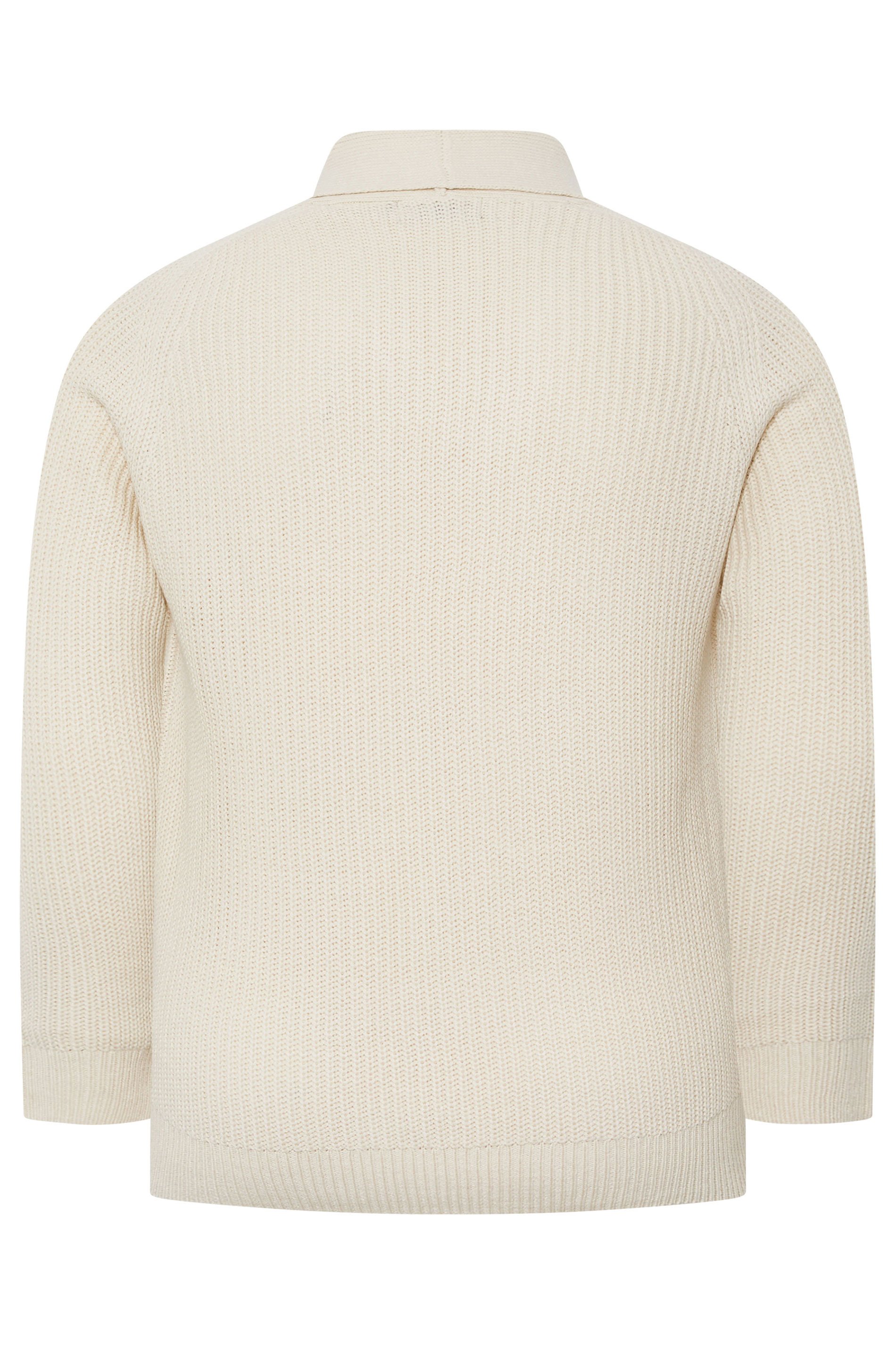 BadRhino Big & Tall Natural Brown Knitted Shawl Cardigan | BadRhino 7