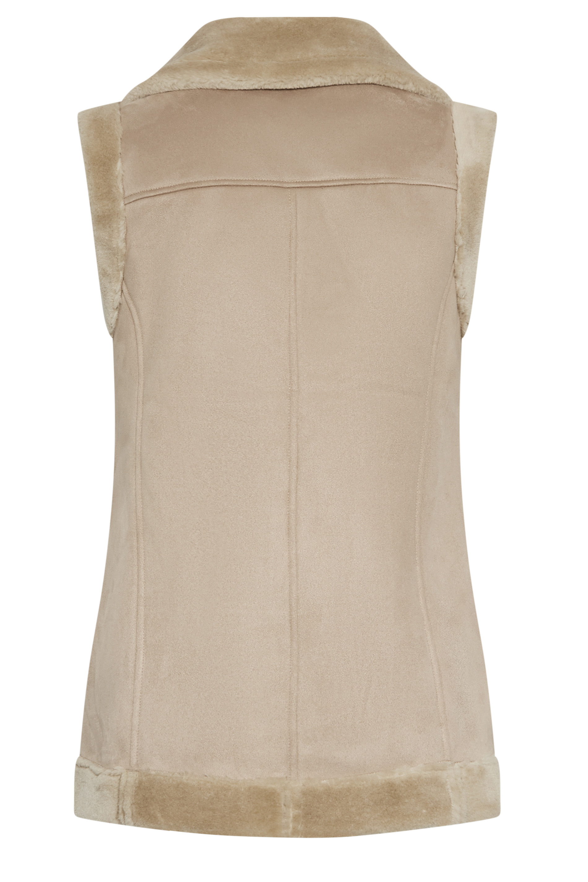 LTS Tall Beige Brown Aviator Gilet Jacket | Long Tall Sally  8