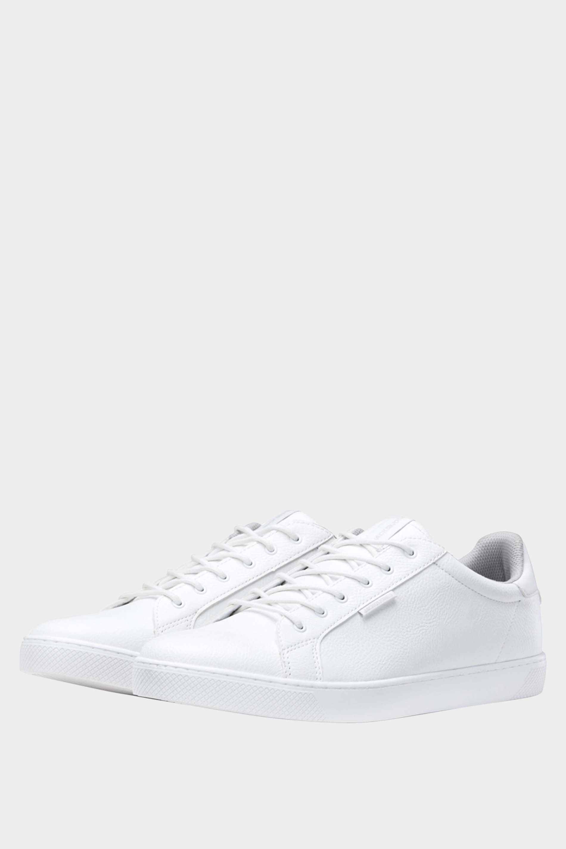 JACK & JONES White Faux Leather Trainers | BadRhino 2