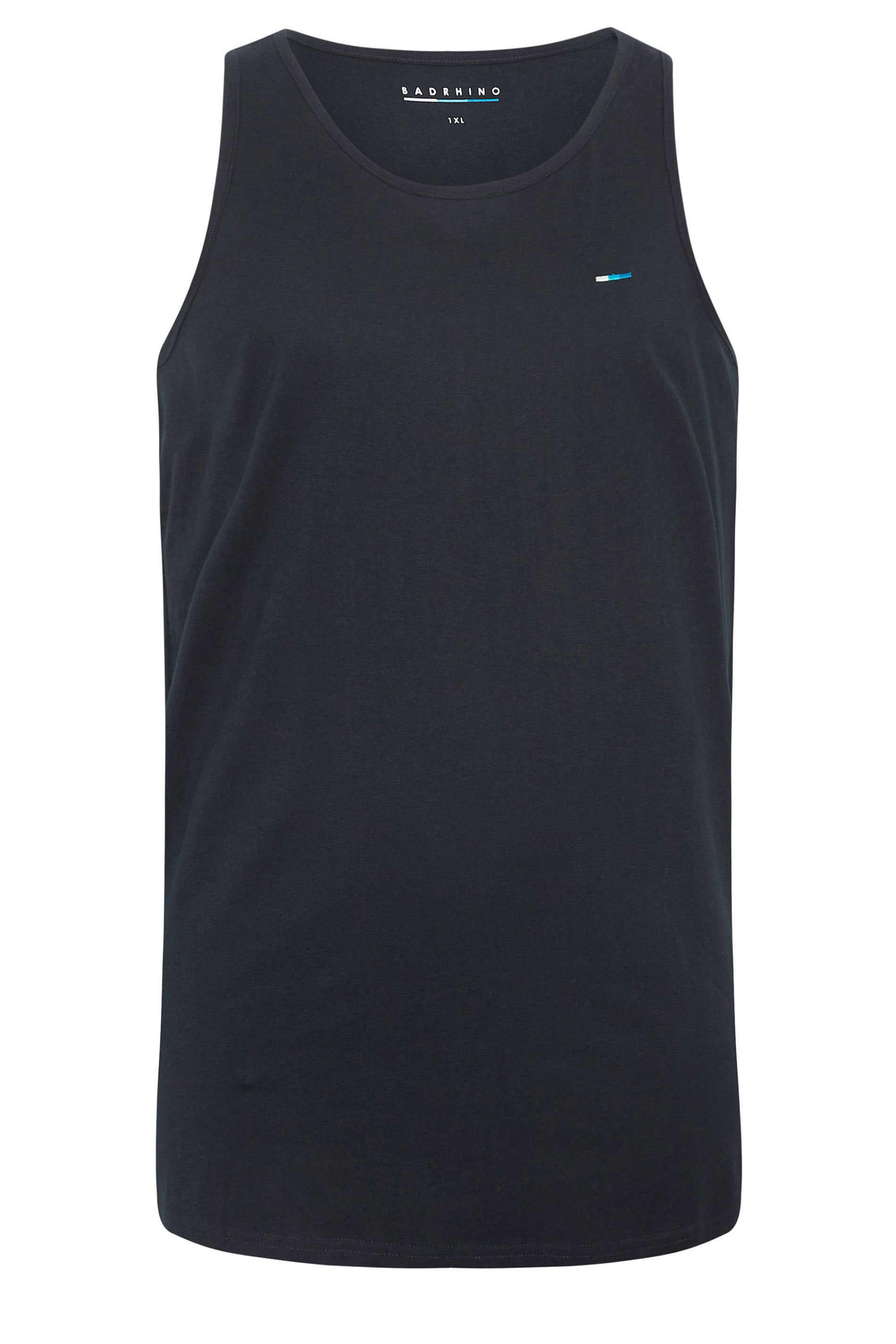 BadRhino Big & Tall Navy Blue Extra Long Plain Vest Top | BadRhino 5