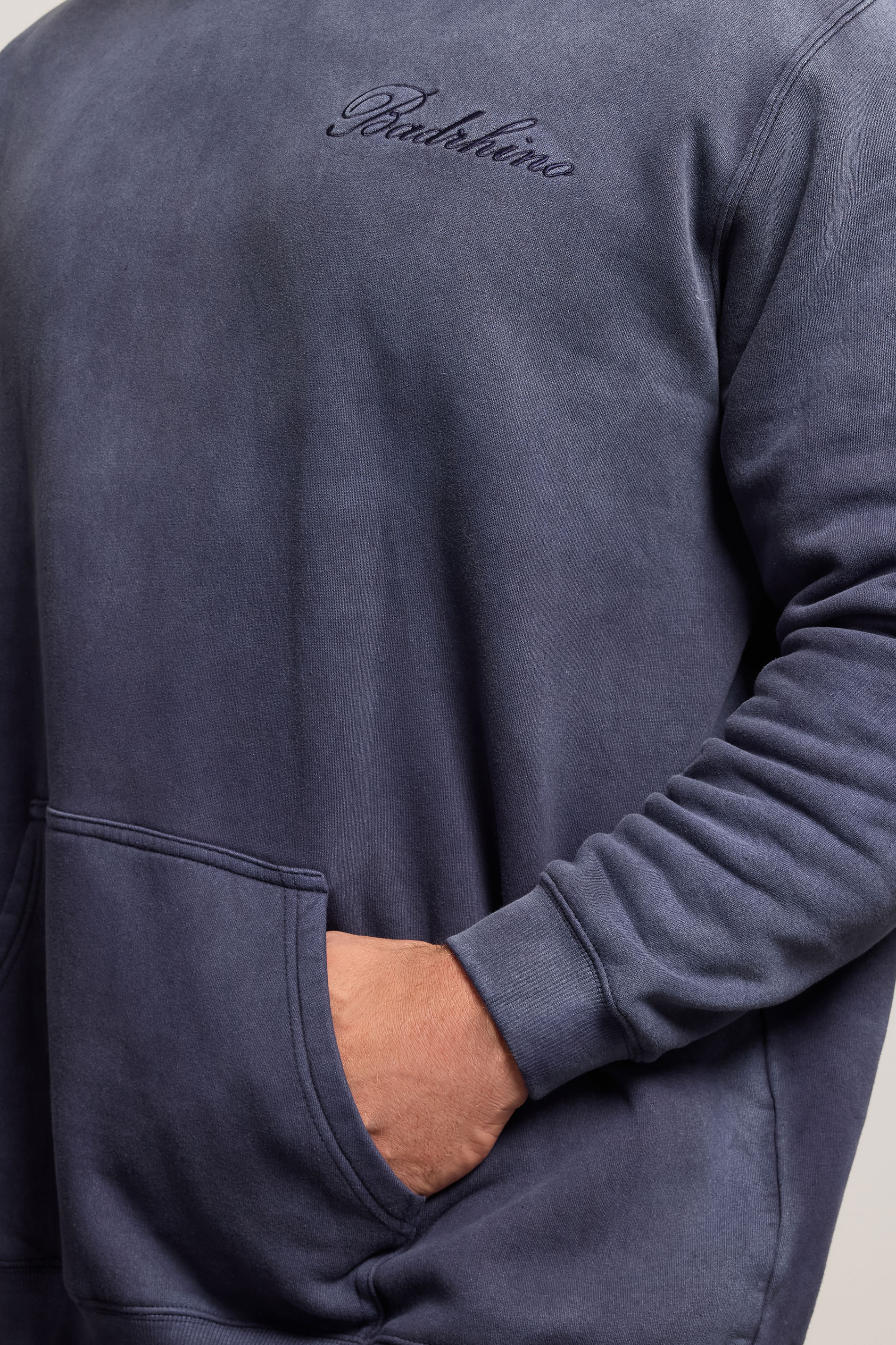 BadRhino Big & Tall Navy Blue Sun Bleached Hoodie | BadRhino 5