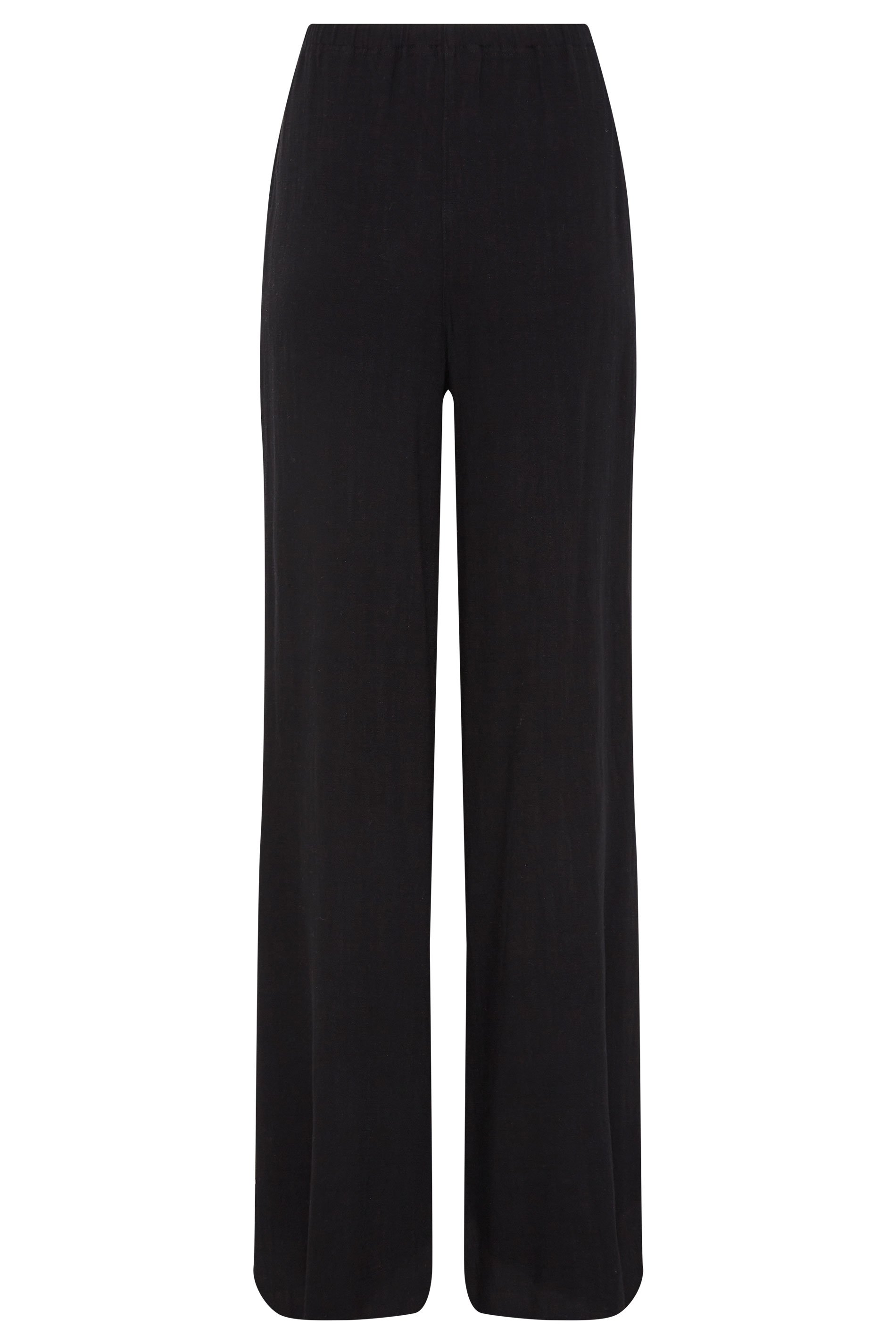 LTS Tall Women's Black Linen Tie Waist Wide Leg Trousers | Long Tall Sally  7