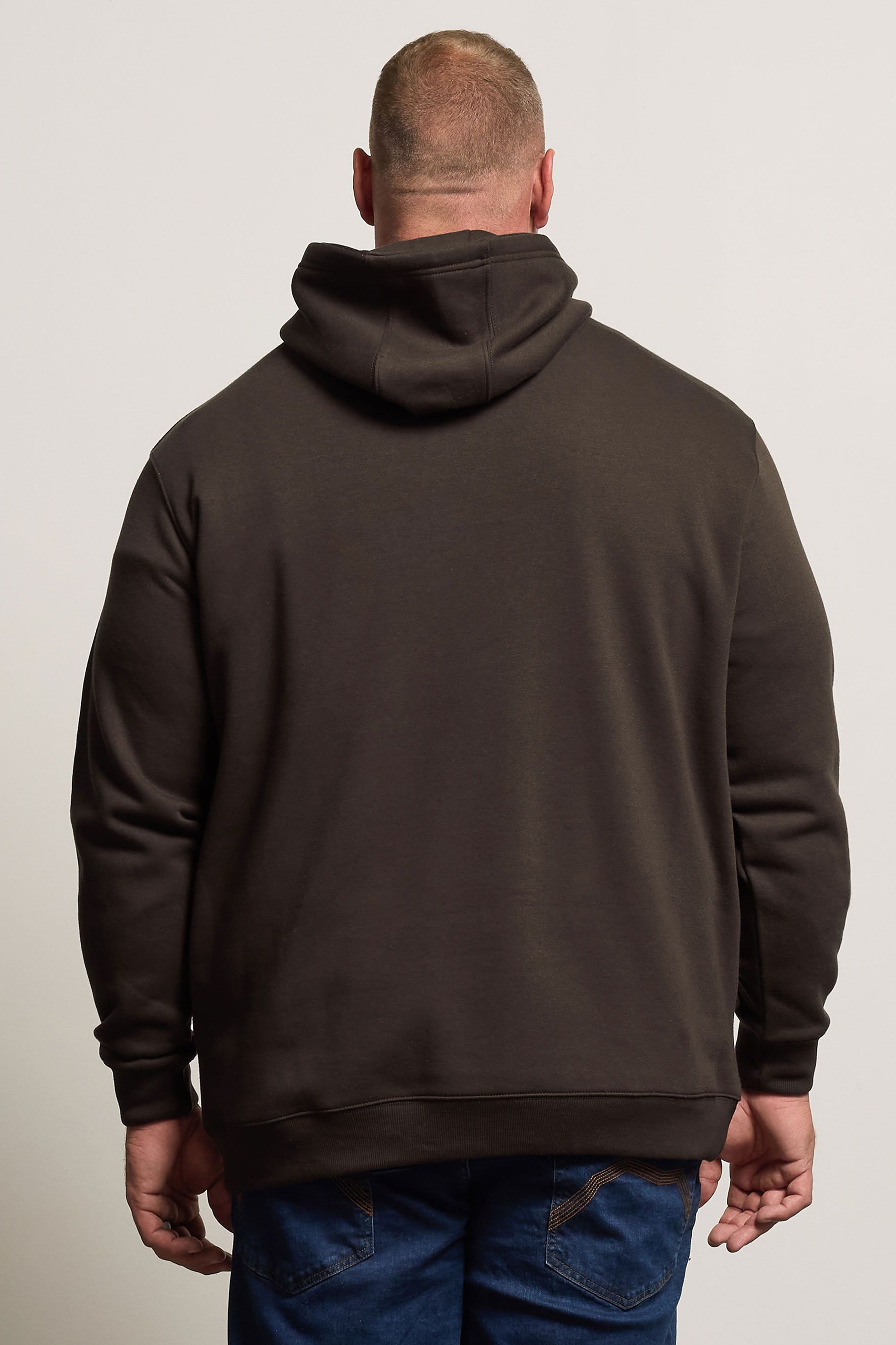 BadRhino Big & Tall Brown Cut & Sew Hoodie | BadRhino 3