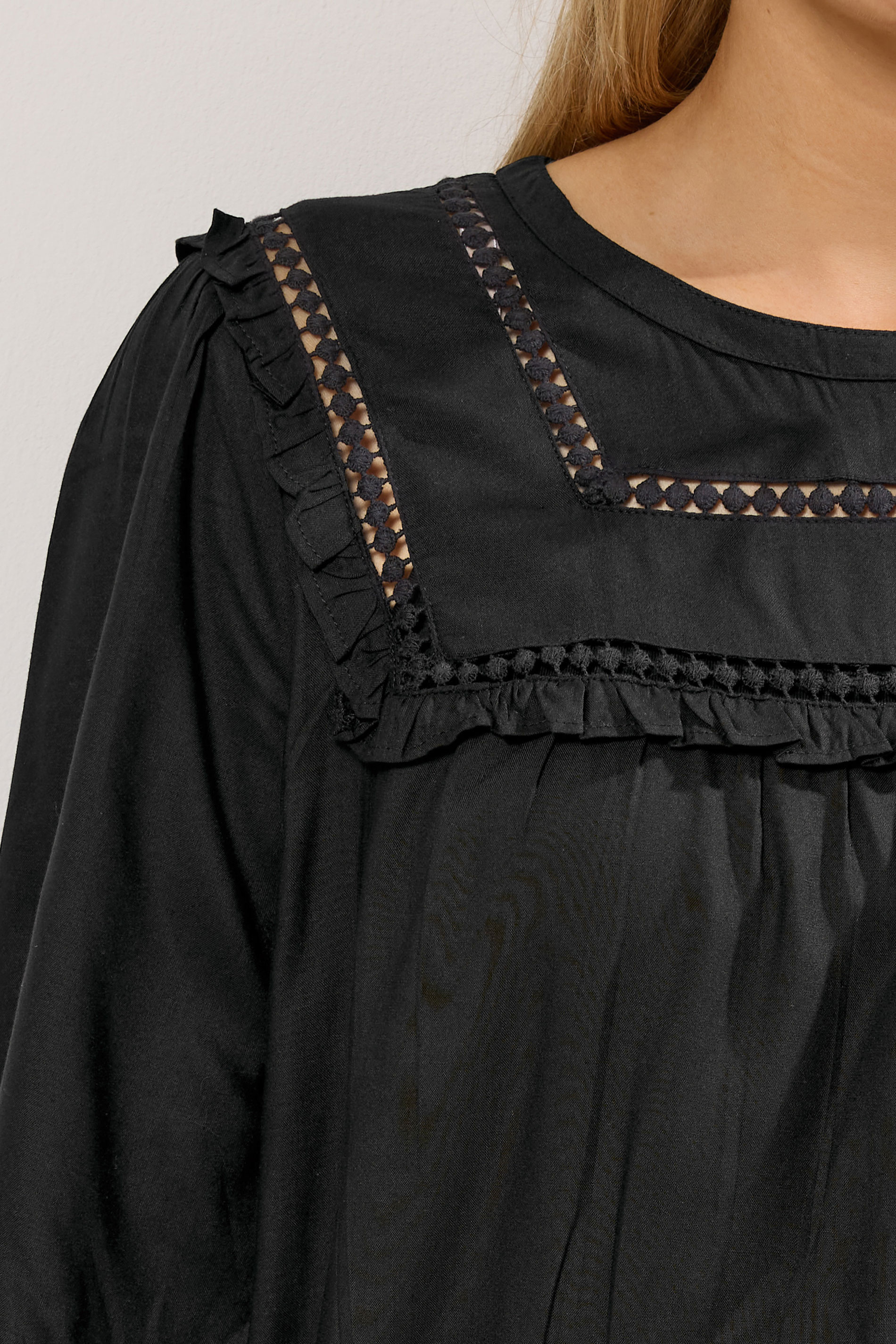 LTS Tall Black Woven Frill Blouse | Long Tall Sally 4