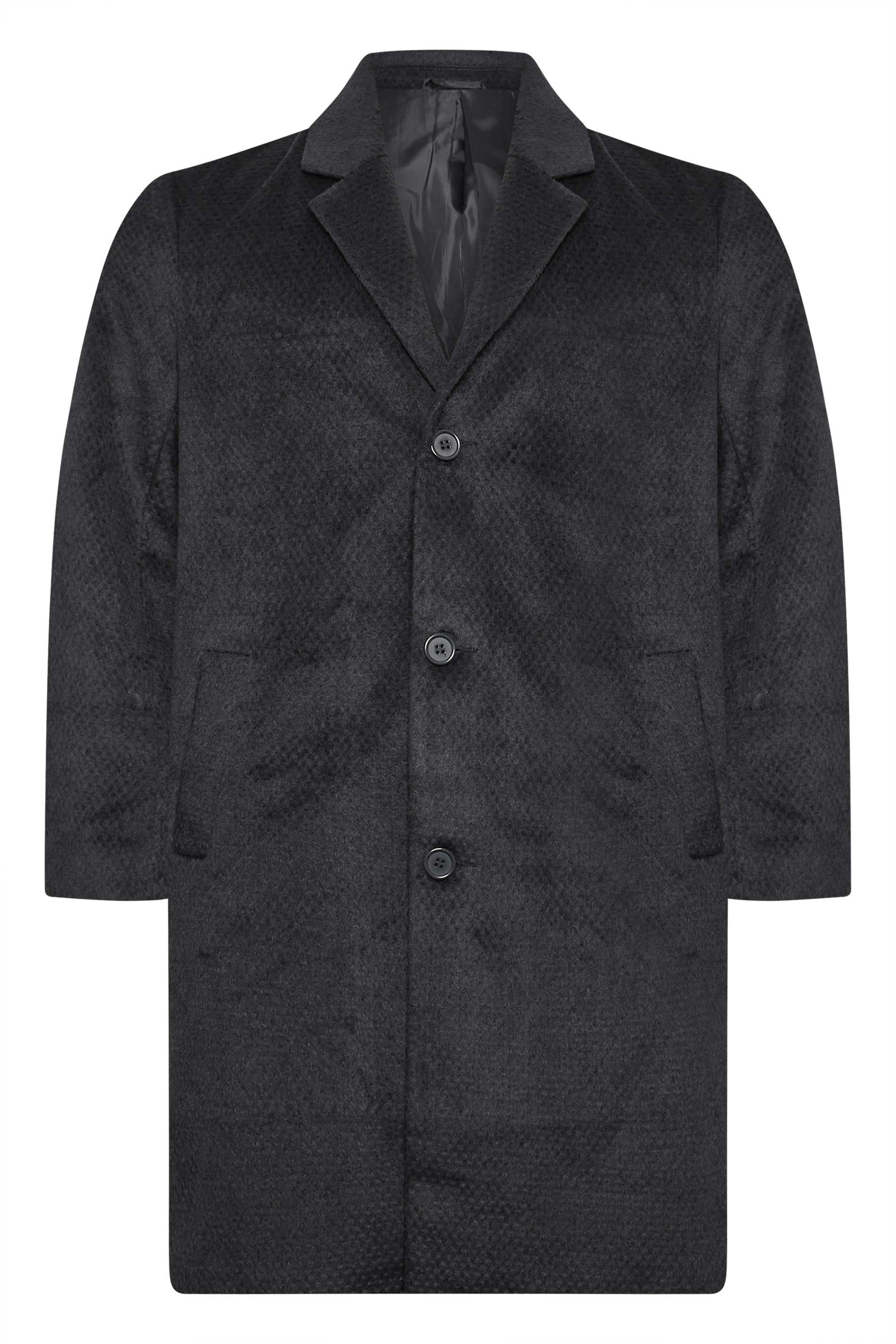 BadRhino Big & Tall Black Single Breasted Coat | BadRhino 3