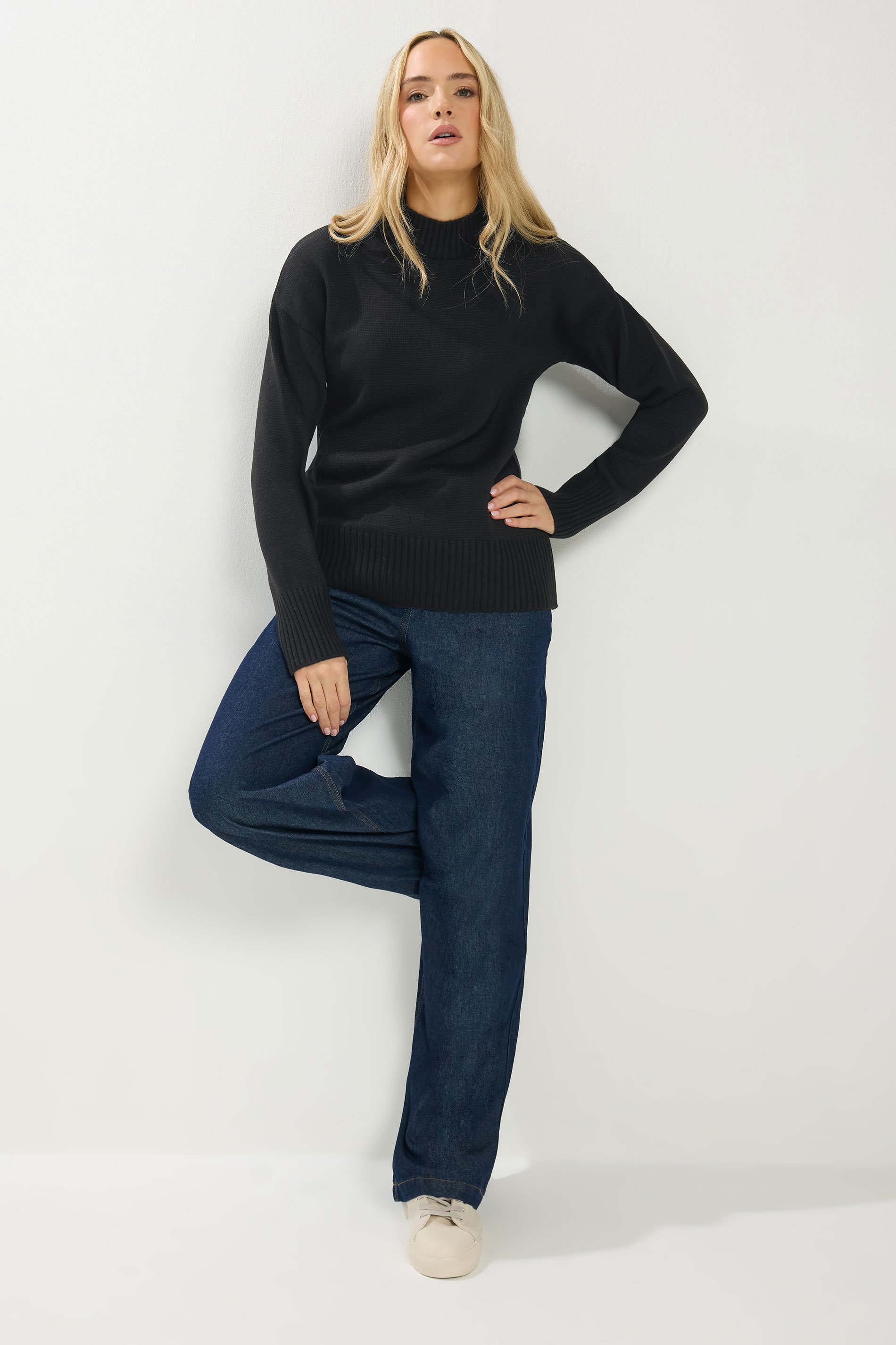 LTS Tall Women's Black High Neck Jumper | Long Tall Sally 2