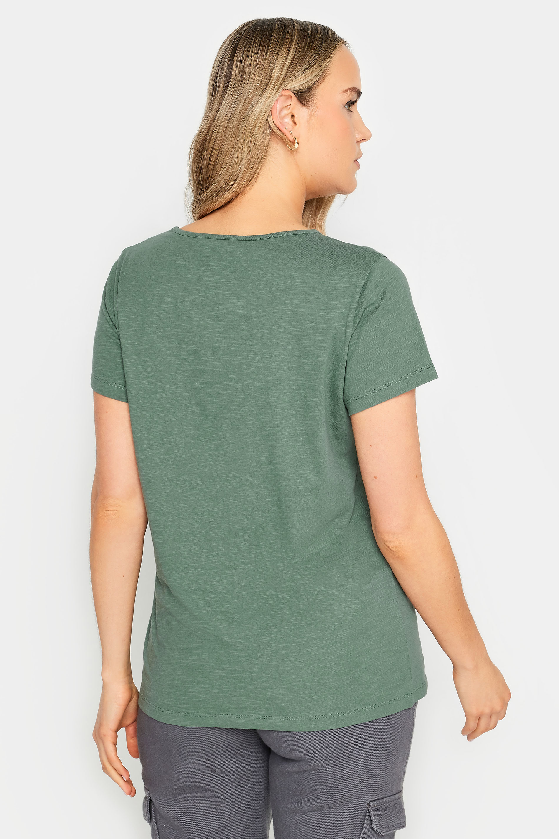 LTS Tall Womens Khaki Green Short Sleeve T-Shirt | Long Tall Sally 3