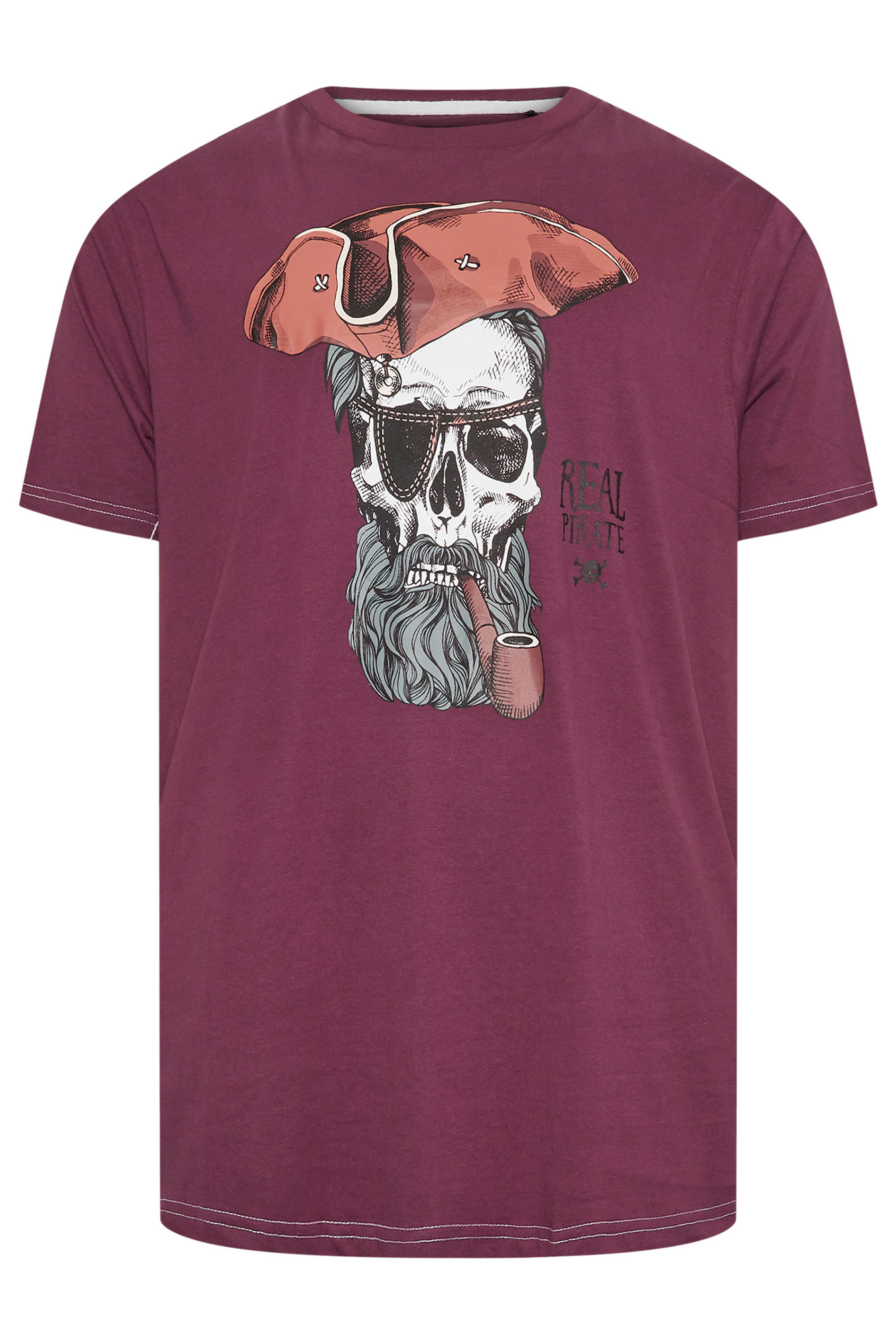 KAM Plum 'Real Pirates' Graphic Print T-Shirt | BadRhino 4