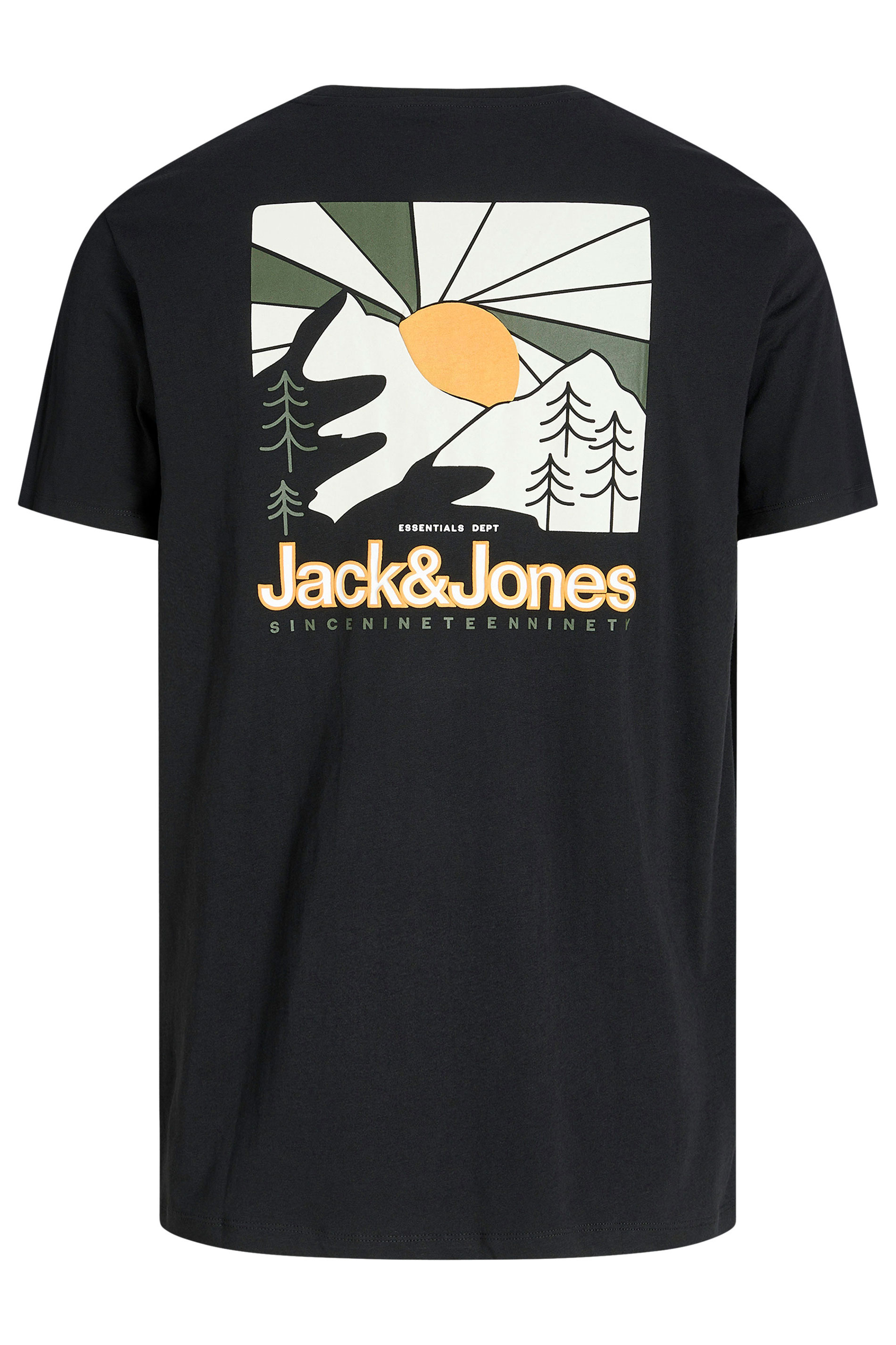 JACK & JONES Big & Tall Black Crew Neck Graphic T-Shirt 5
