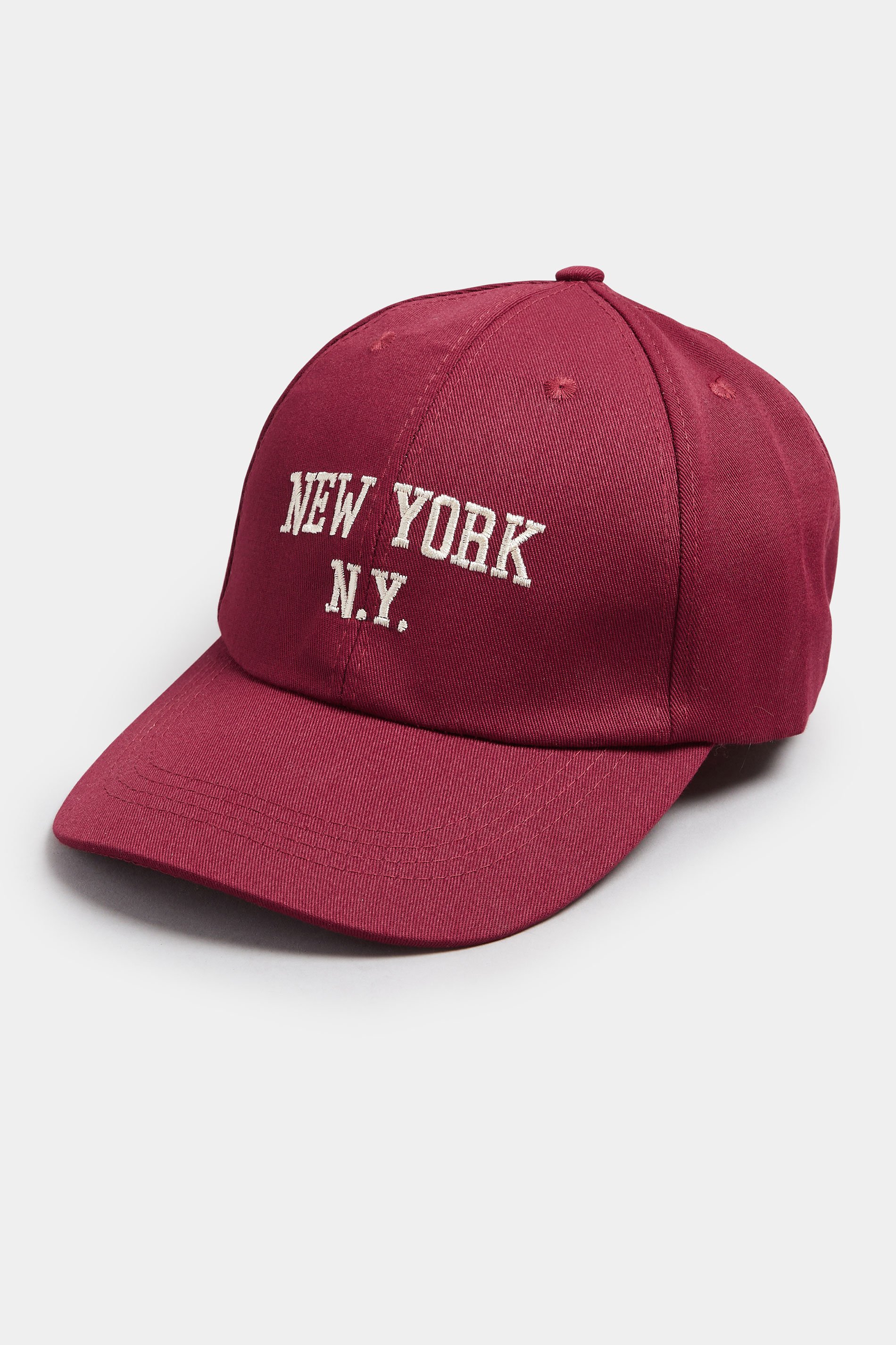 Red 'New York' Slogan Baseball Cap | Yours Clothing 2