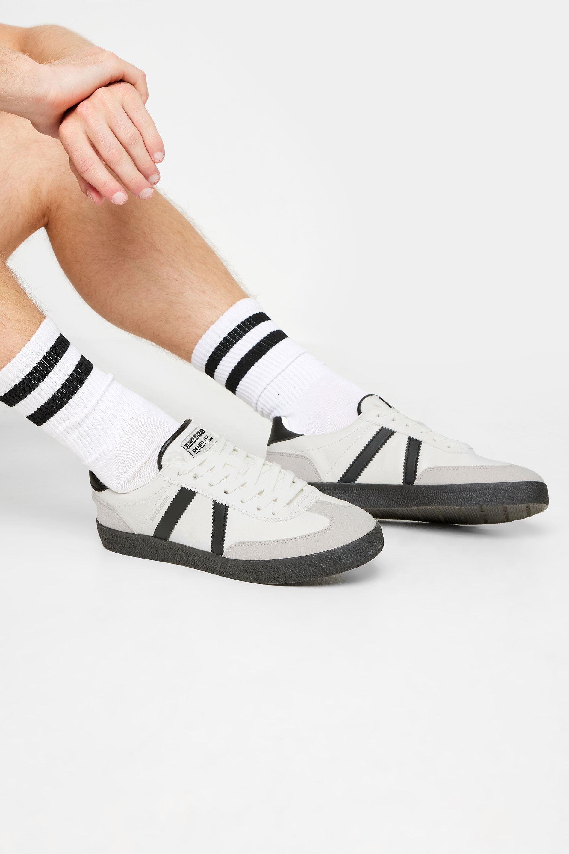 JACK & JONES Bright White PU Trainers | BadRhino 1