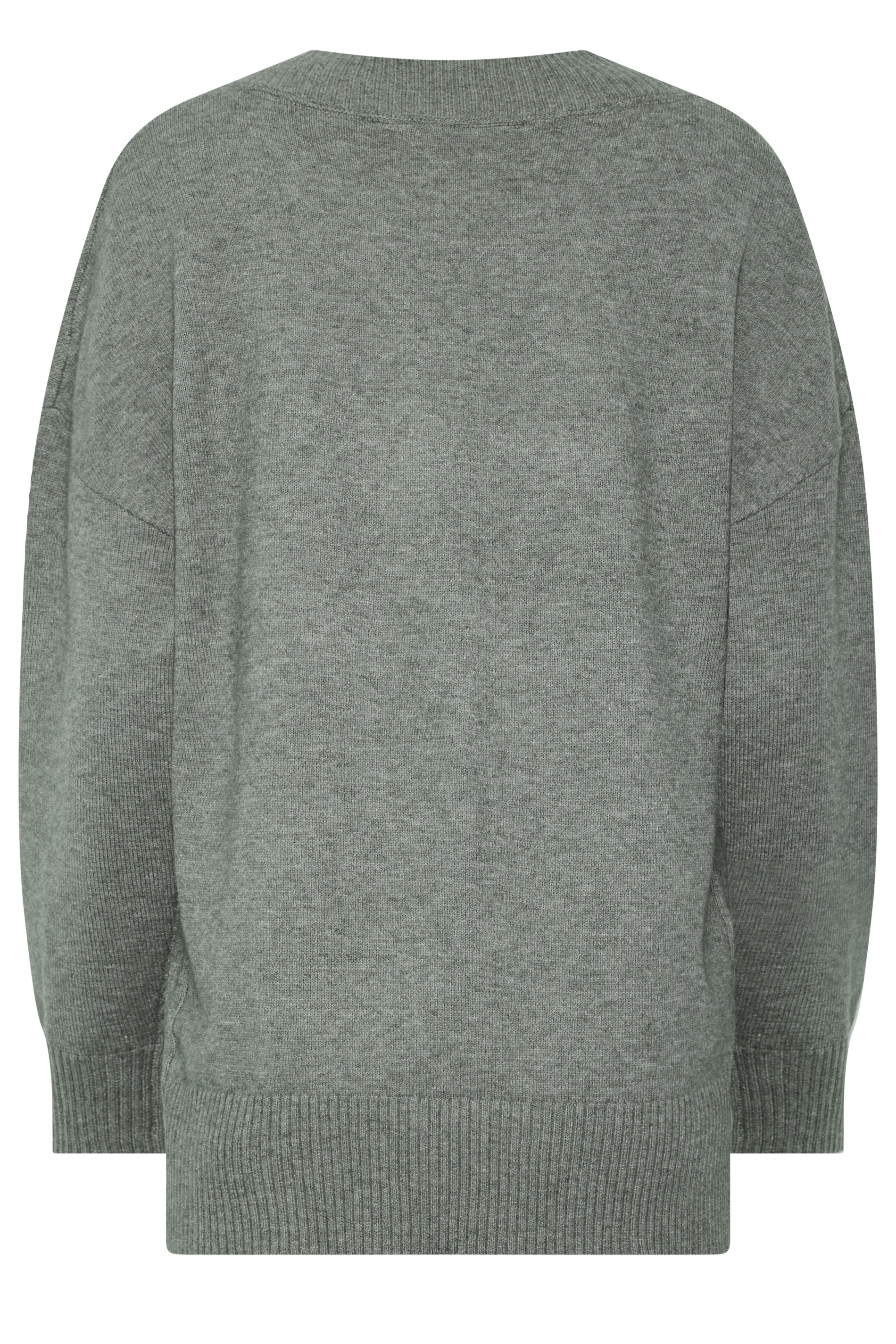 LTS Tall Women's Grey V-Neck Knitted Jumper | Long Tall Sally 6