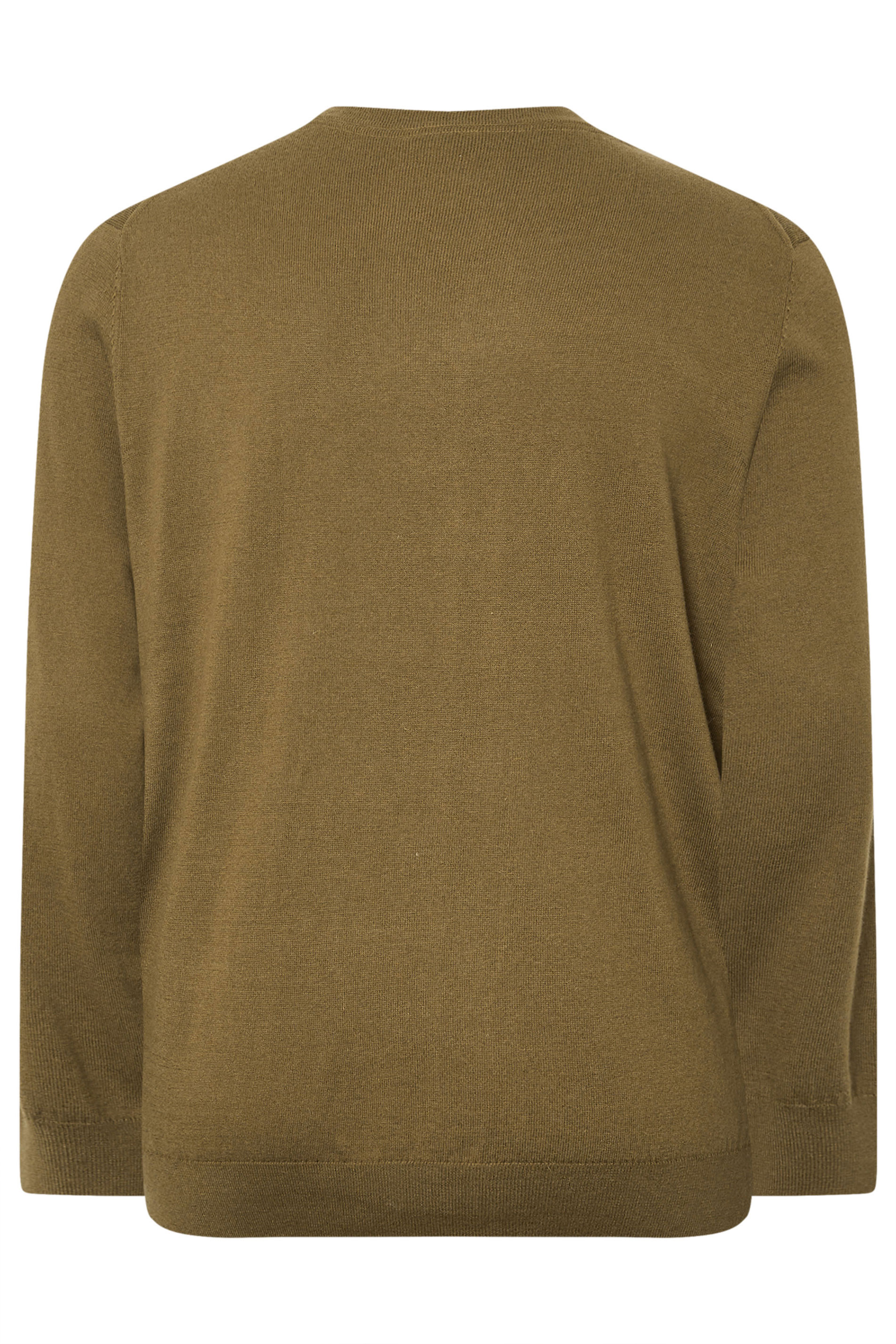 LYLE & SCOTT Big & Tall Brown Cotton Merino Crew Neck Jumper | BadRhino 4