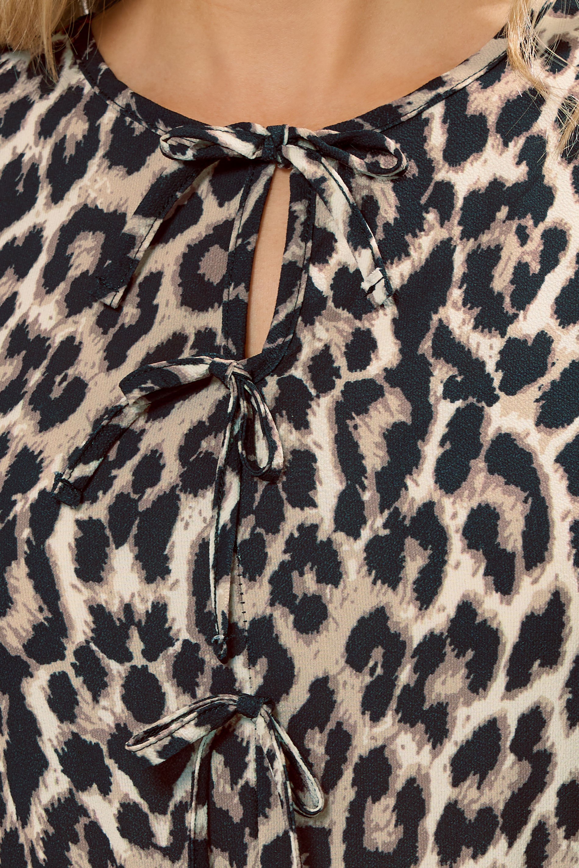 LTS Tall Beige Brown Tie Front Smock Dress | Long Tall Sally 4