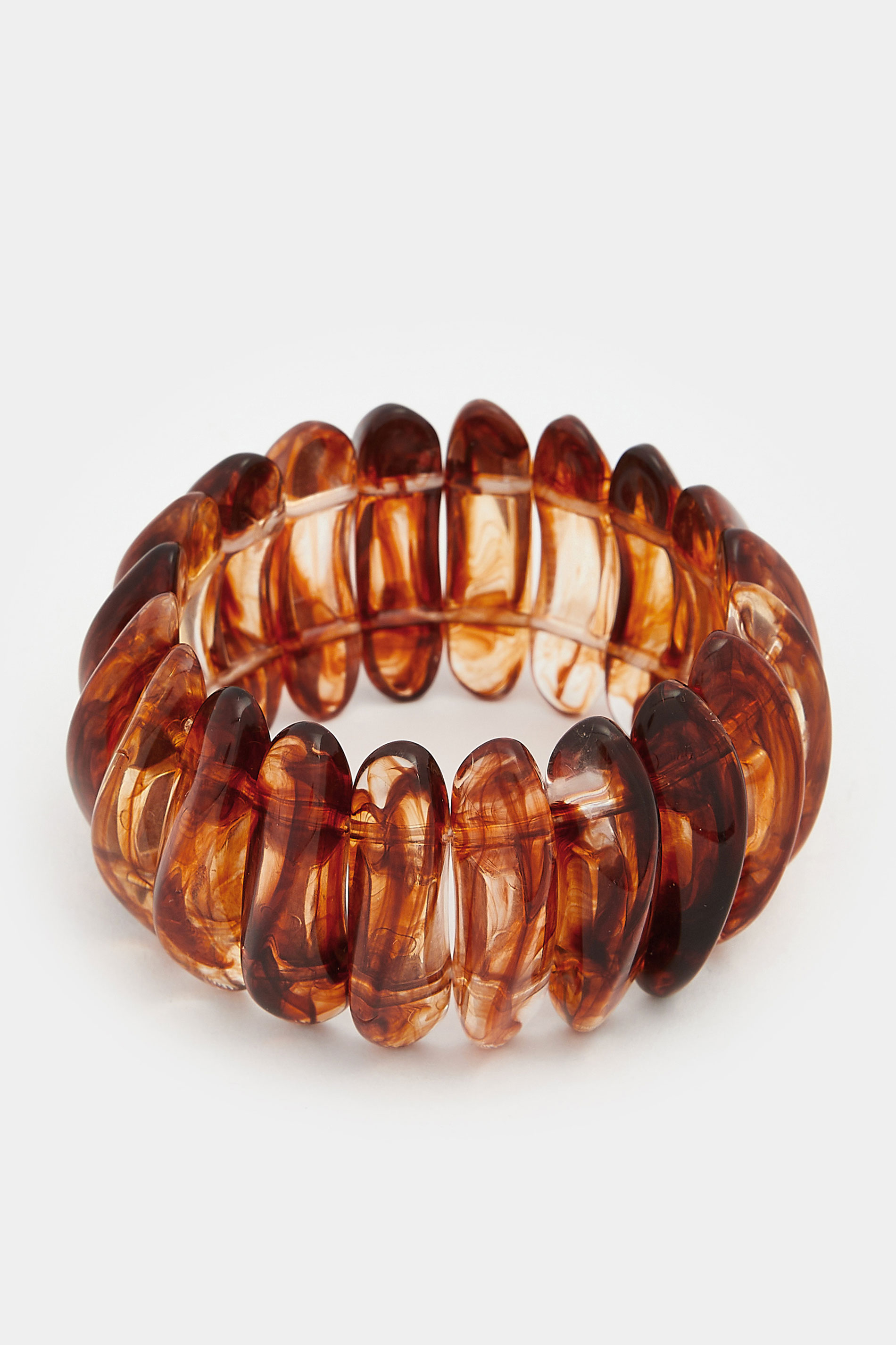 Brown Beaded Statement Stretch Bracelet | Yours Clothing 3