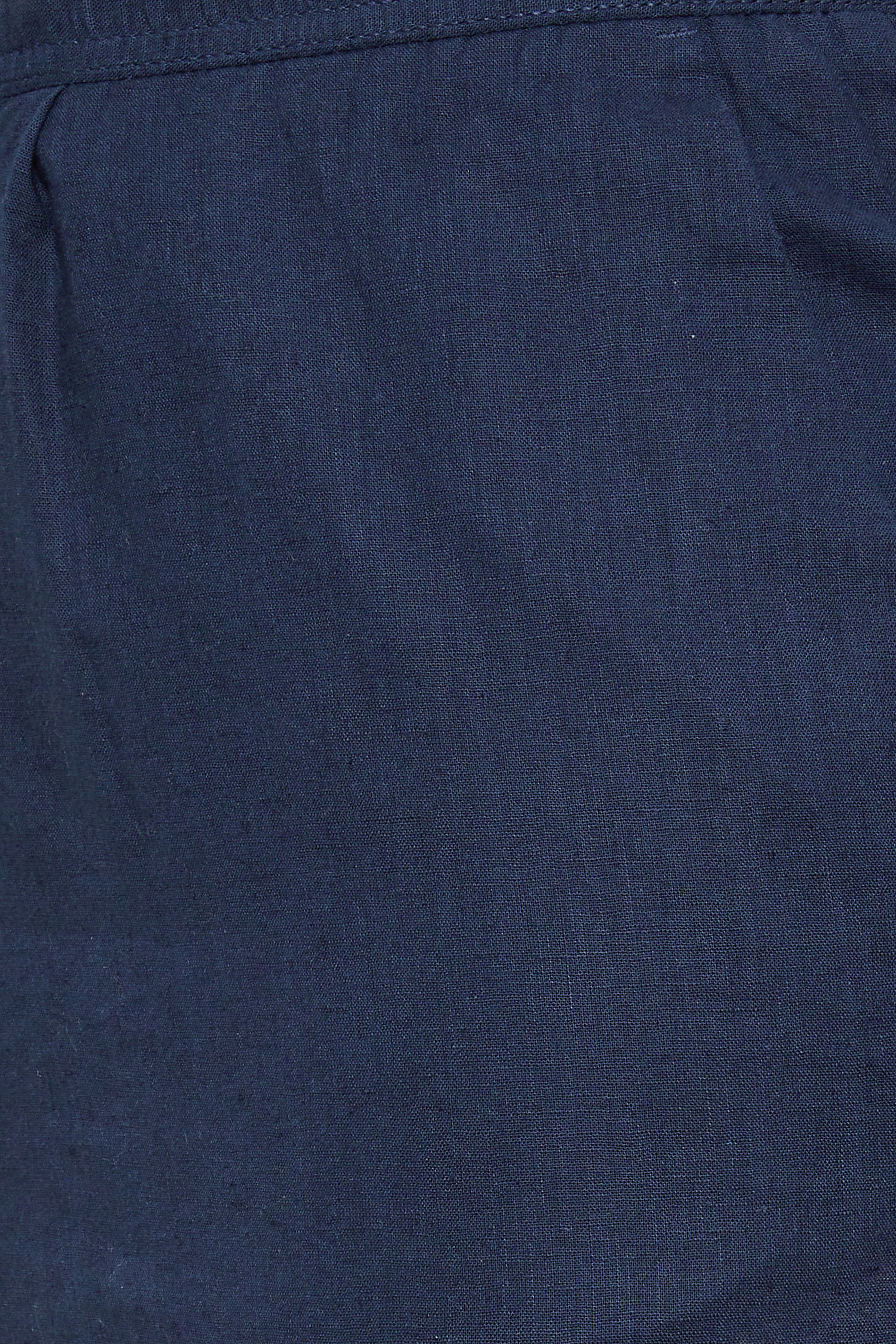 BadRhino Big & Tall Navy Blue Linen Trousers | BadRhino 4