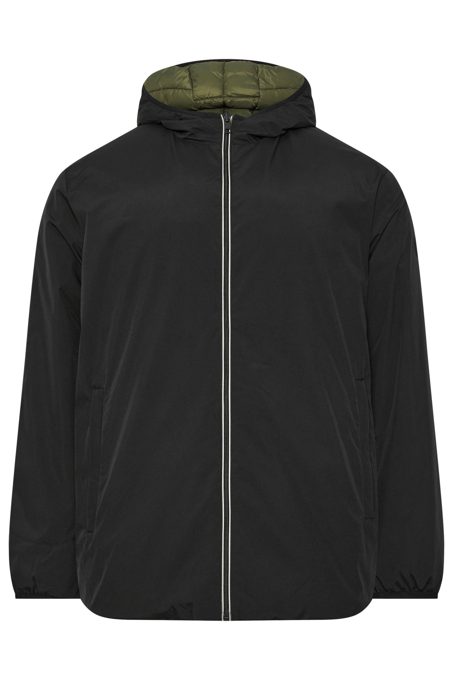 JACK & JONES Big & Tall Black Reversible Puffer Jacket | BadRhino 6