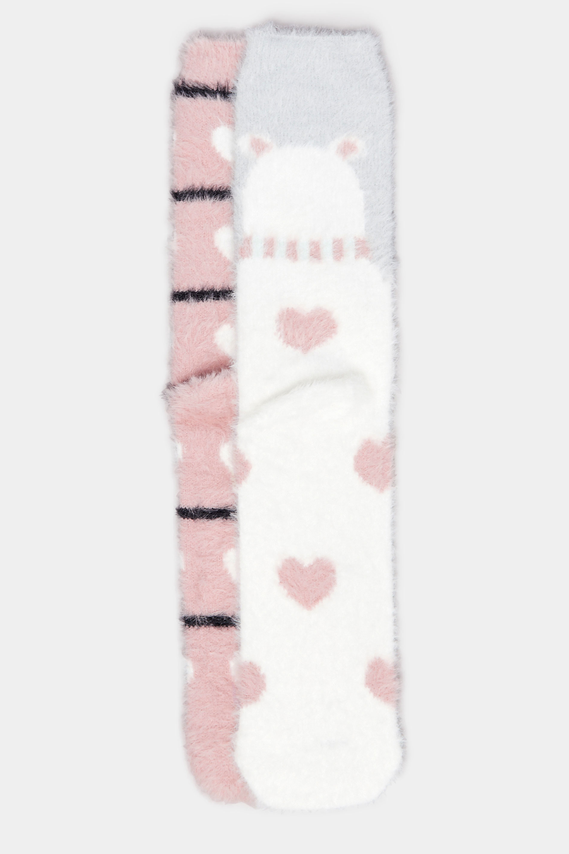 YOURS 2 PACK Plus Size Pink Polar Bear Ankle Socks | Yours Clothing 4