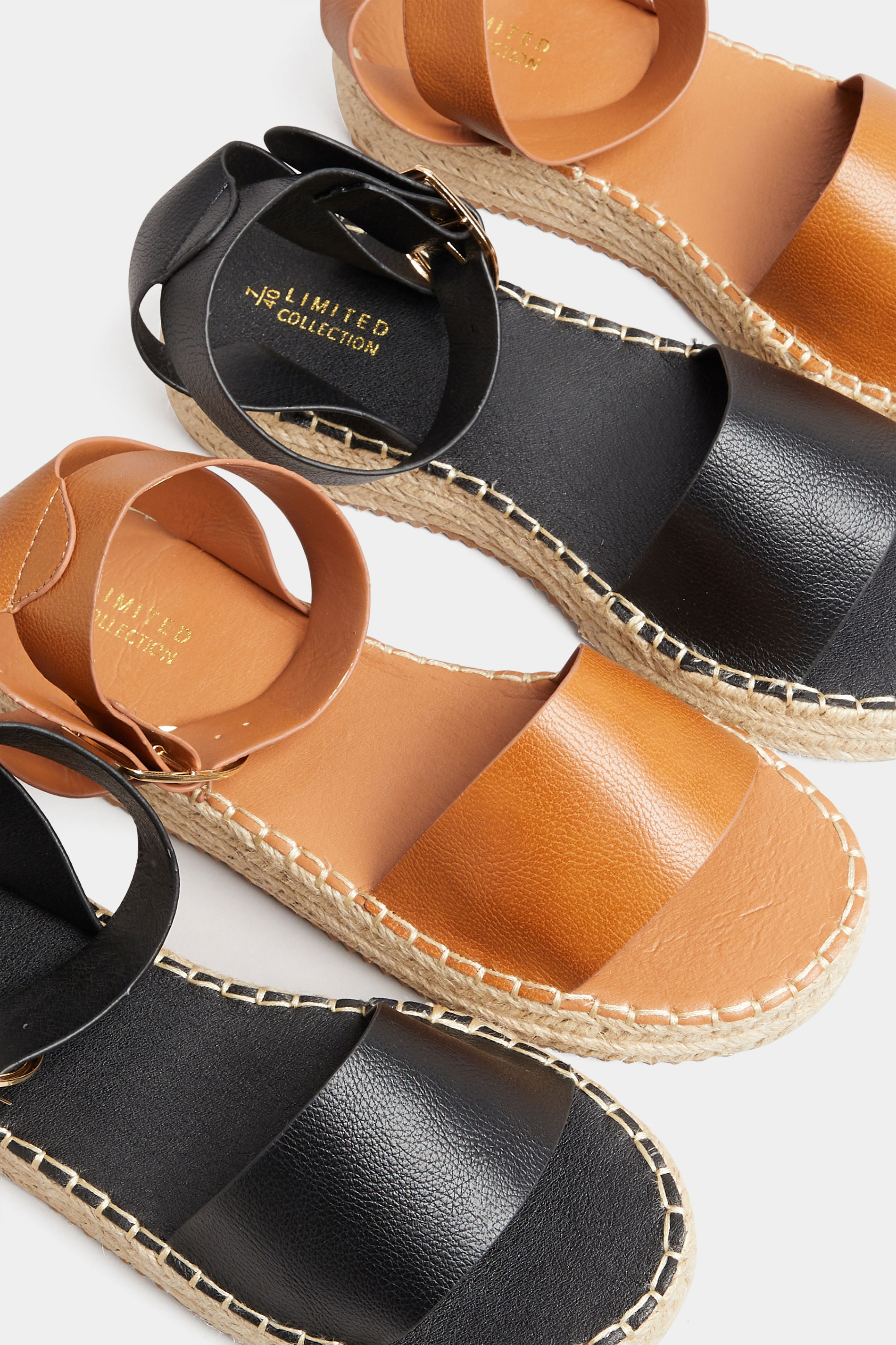 Plus Size Brown Flatform Espadrilles In Wide E Fit & Extra Wide EEE Fit | Yours Clothing 6