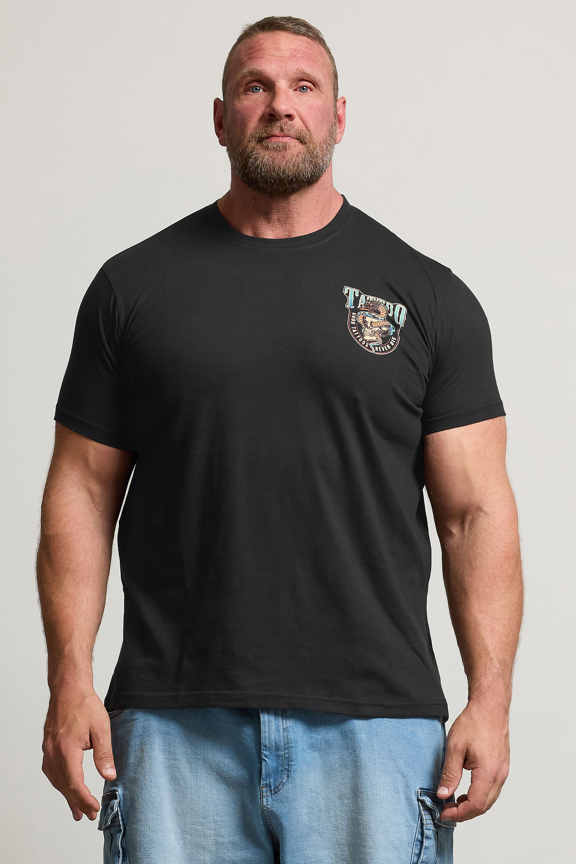 BadRhino Big & Tall Black 'Tattoo Fest' Graphic Print T-Shirt | BadRhino 1