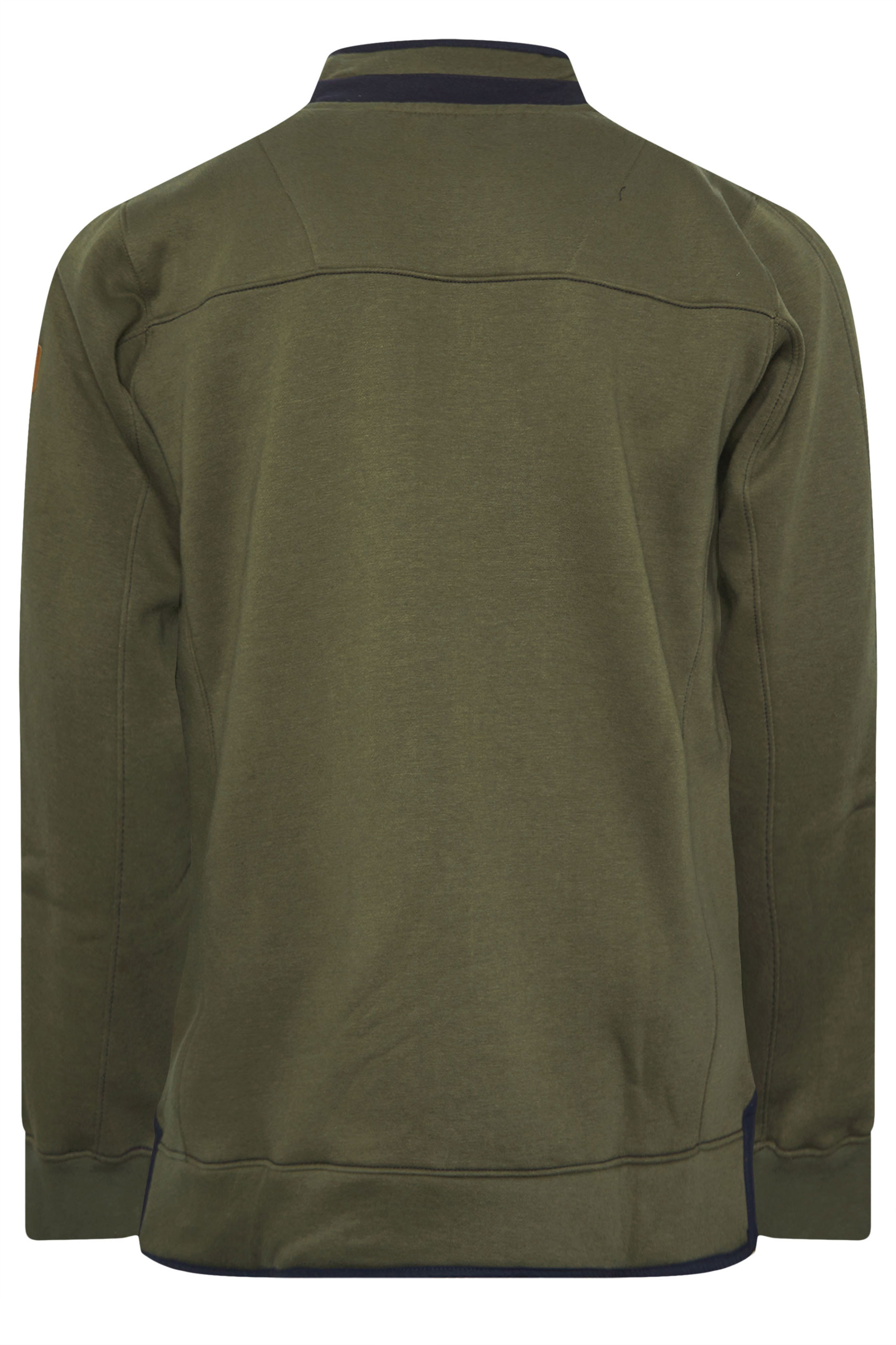 D555 Big & Tall Khaki Green Embroidered Quarter Zip Sweatshirt | BadRhino 5