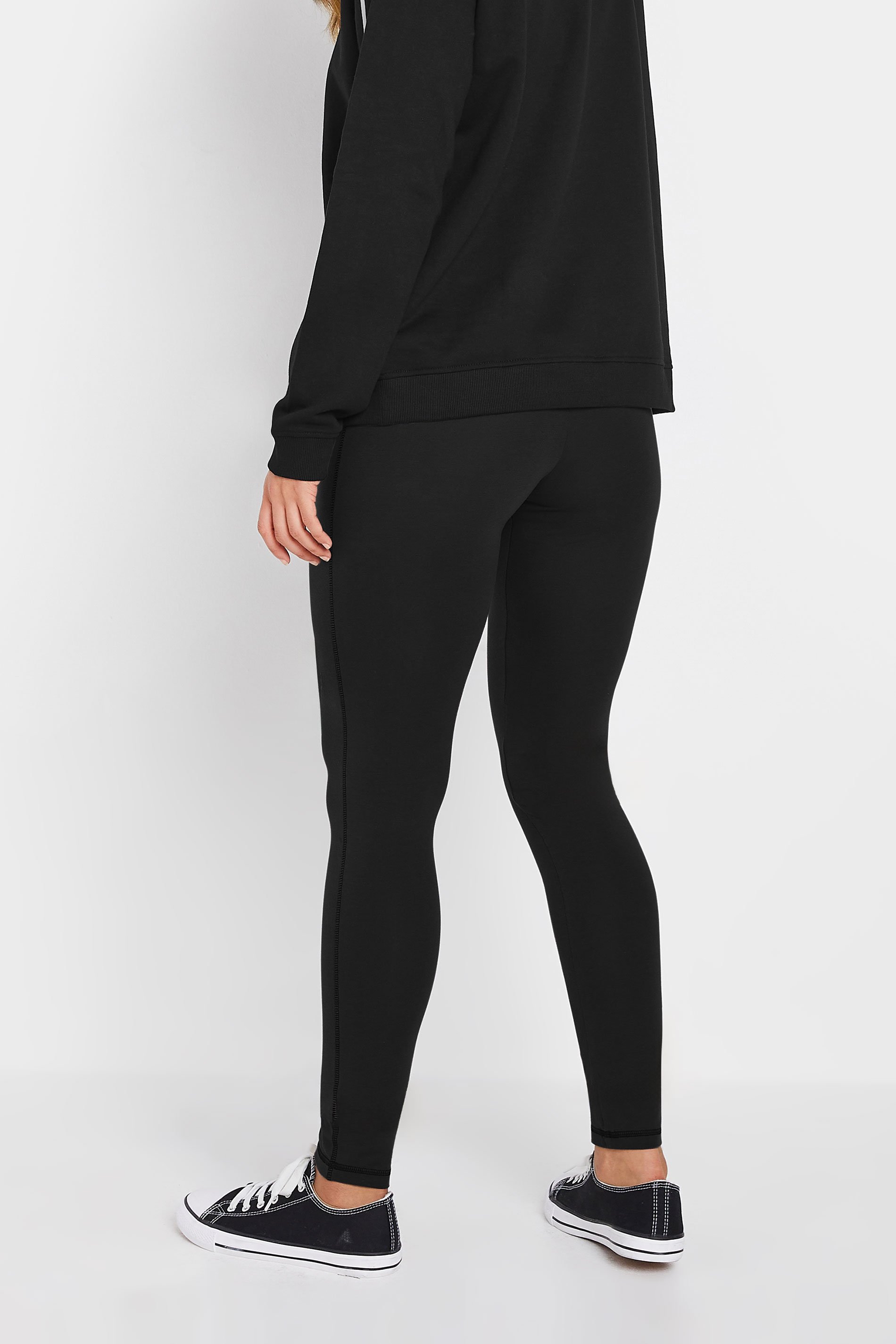 LTS Tall 2 PACK Black & Grey Contrast Stitch Leggings | Long Tall Sally 5