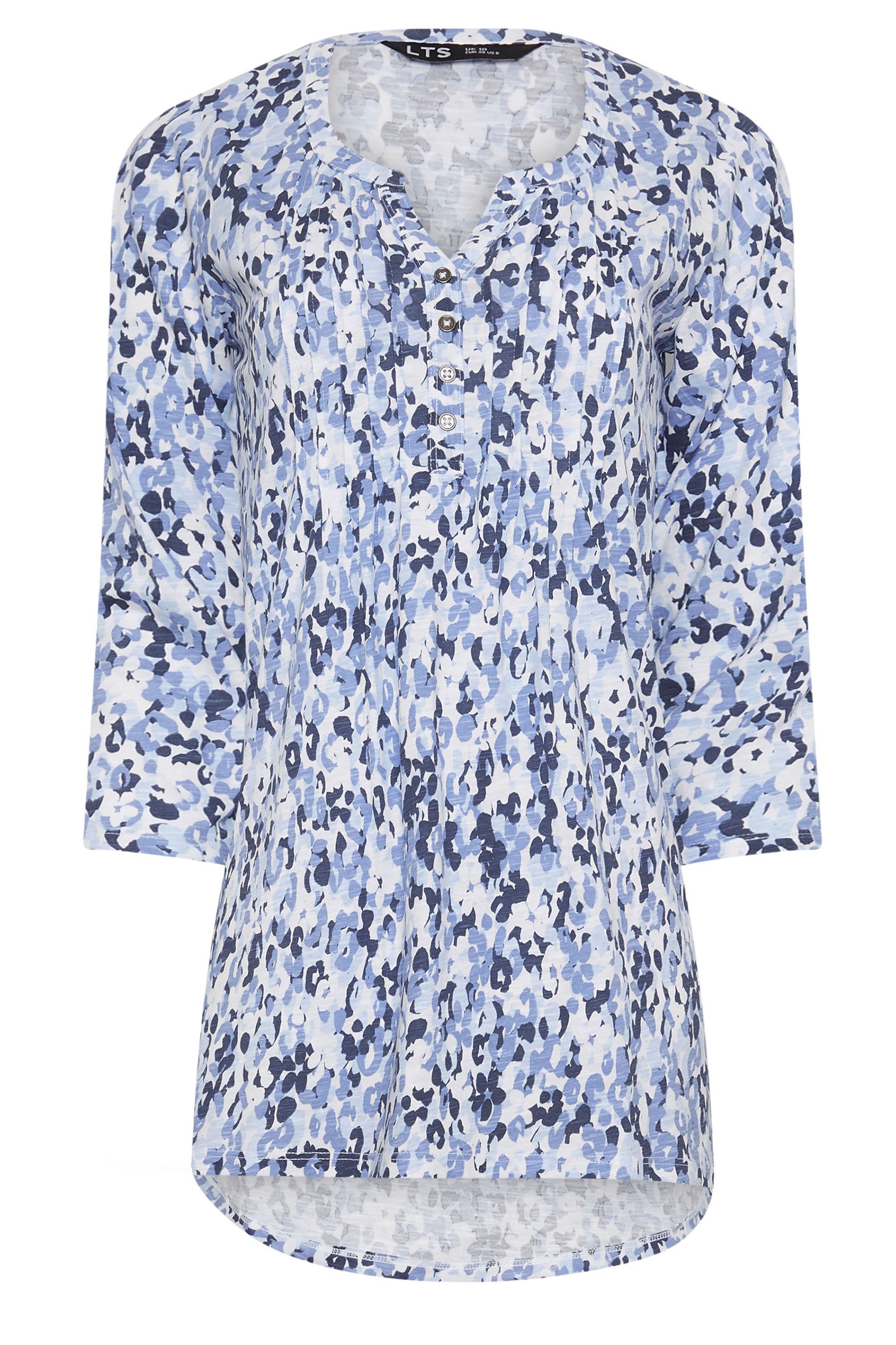 LTS Tall 2 PACK Beige Brown & Blue Henley Tops | Long Tall Sally 8