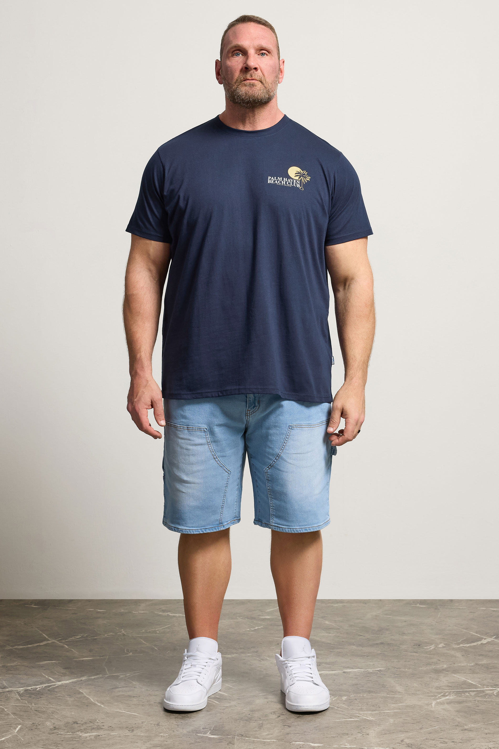 BadRhino Big & Tall Navy Blue 'Palm Beach Club' Graphic T-Shirt | BadRhino 2