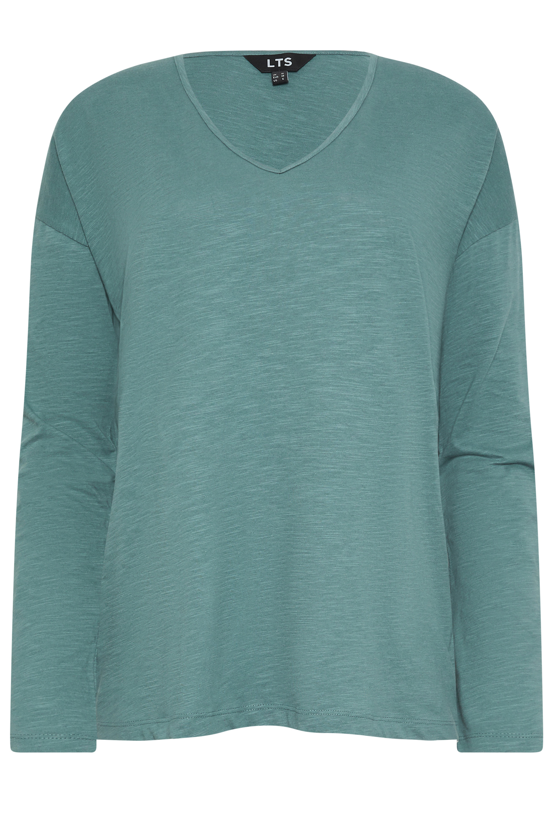 LTS Tall Teal Blue V-Neck Cotton T-Shirt | Long Tall Sally 5
