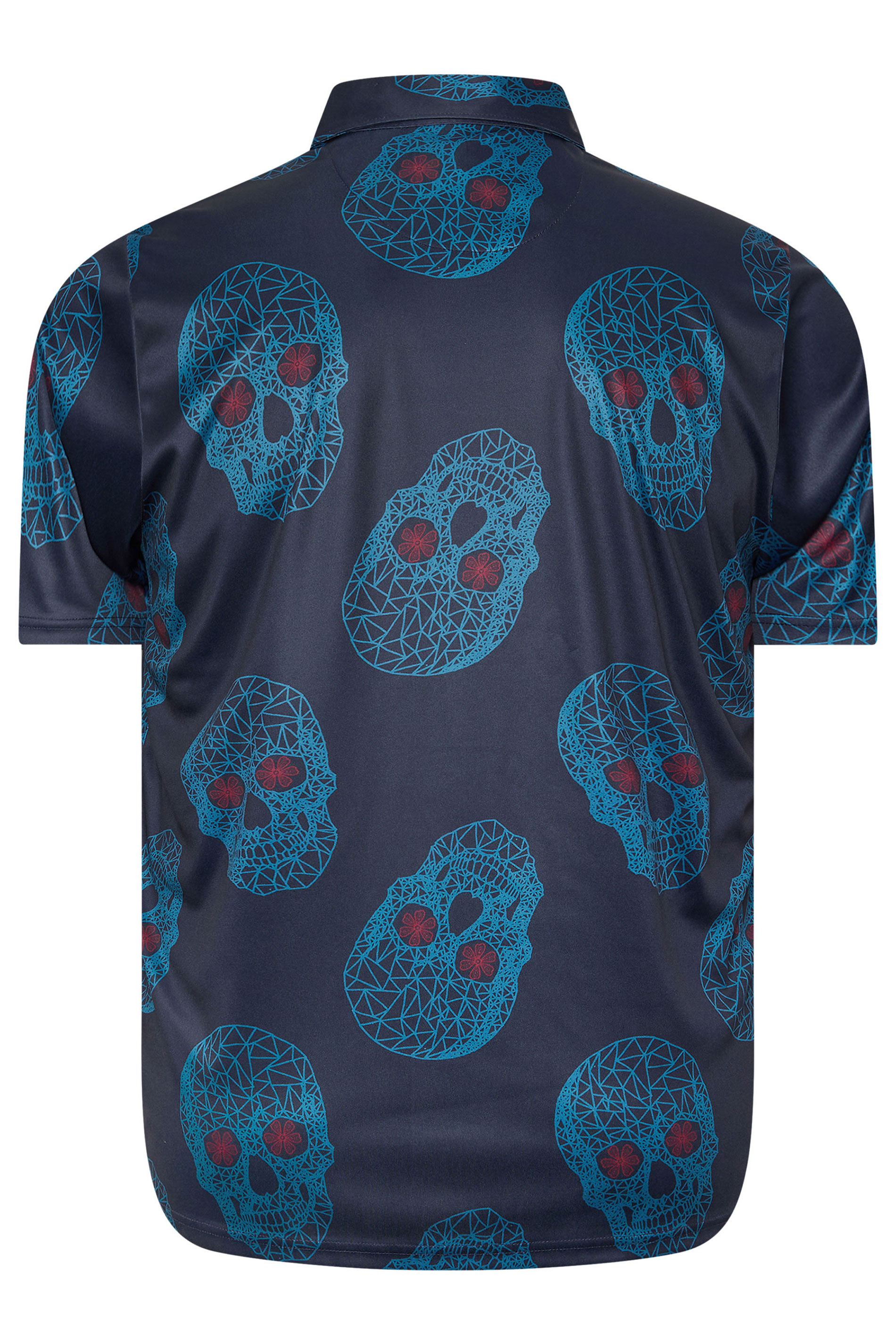 BadRhino Golf Big & Tall Navy Blue Skull Print Polo Shirt | BadRhino 7
