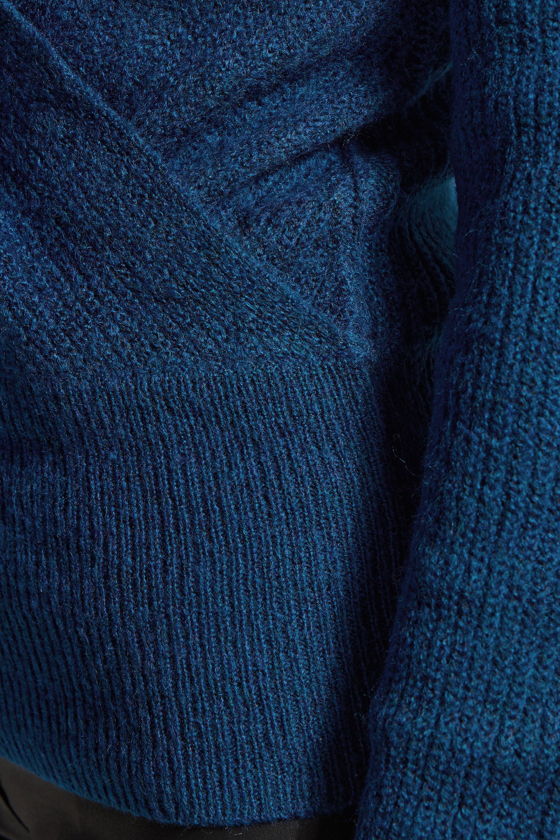 LTS Tall Navy Blue Knitted Wrap Jumper | Long Tall Sally 4