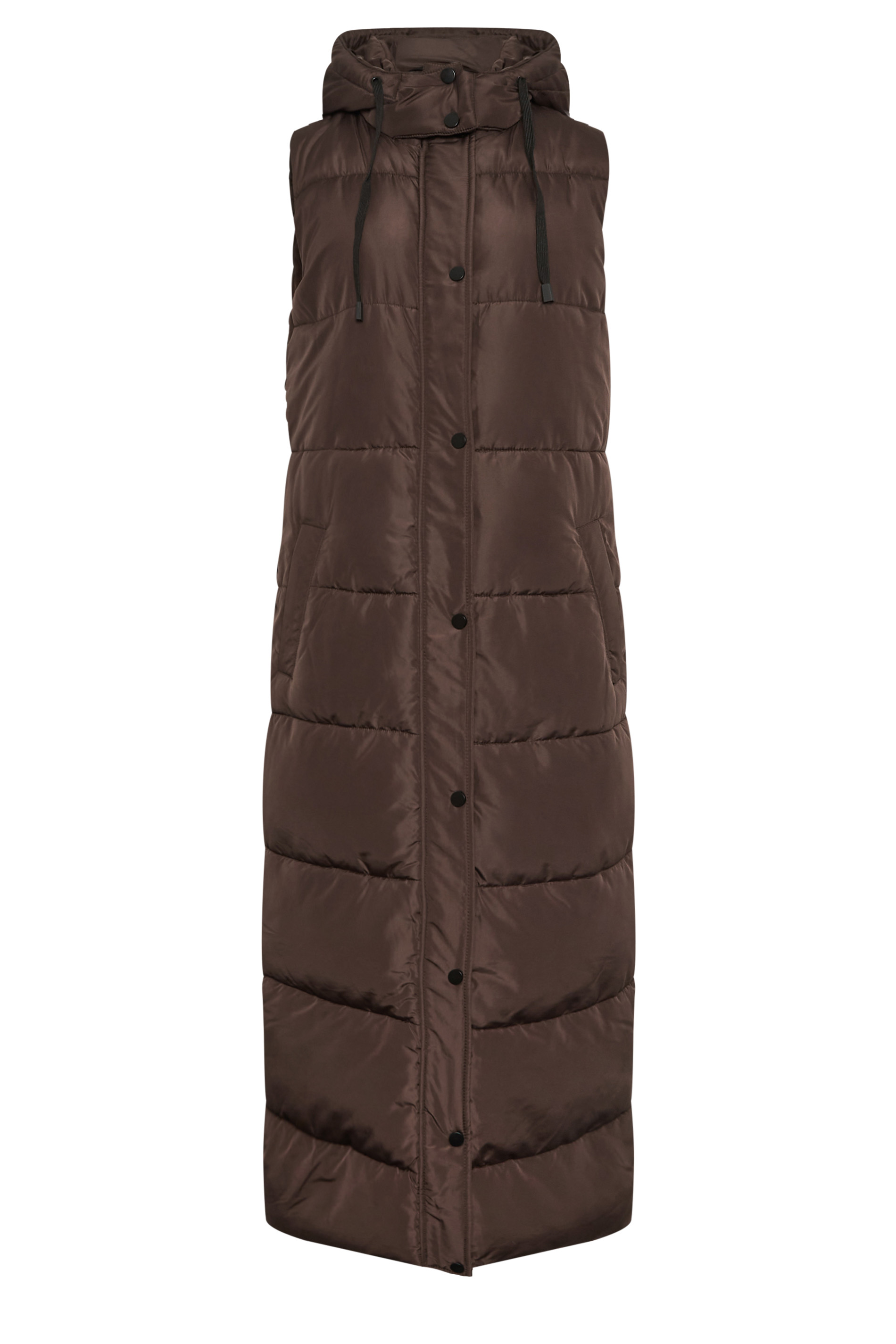 LTS Tall Chocolate Brown Midaxi Padded Gilet | Long Tall Sally 6