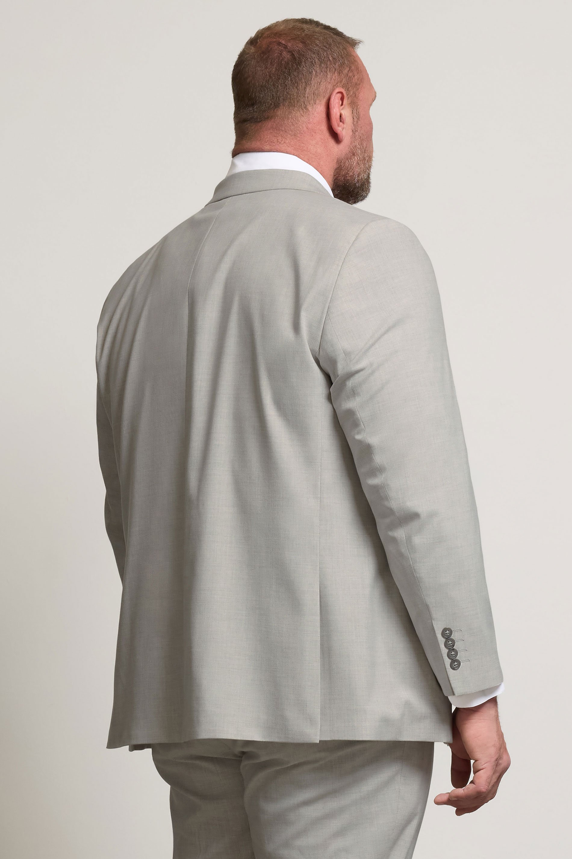 BadRhino Tailoring Big & Tall Grey Plain Suit Jacket | BadRhino 3