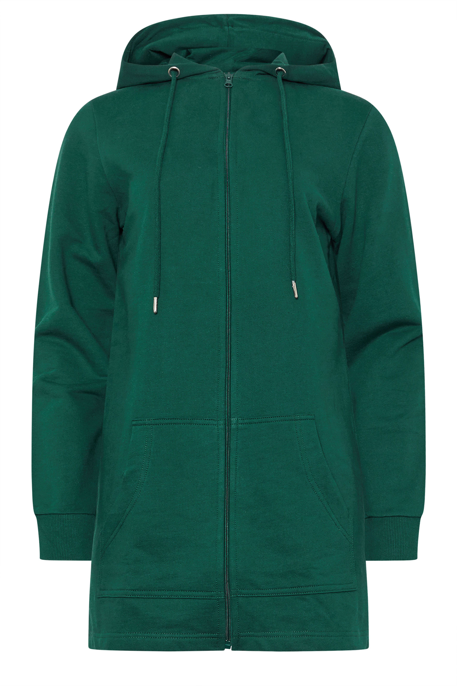 LTS Tall Dark Green Cotton Longline Hoodie | Long Tall Sally 5