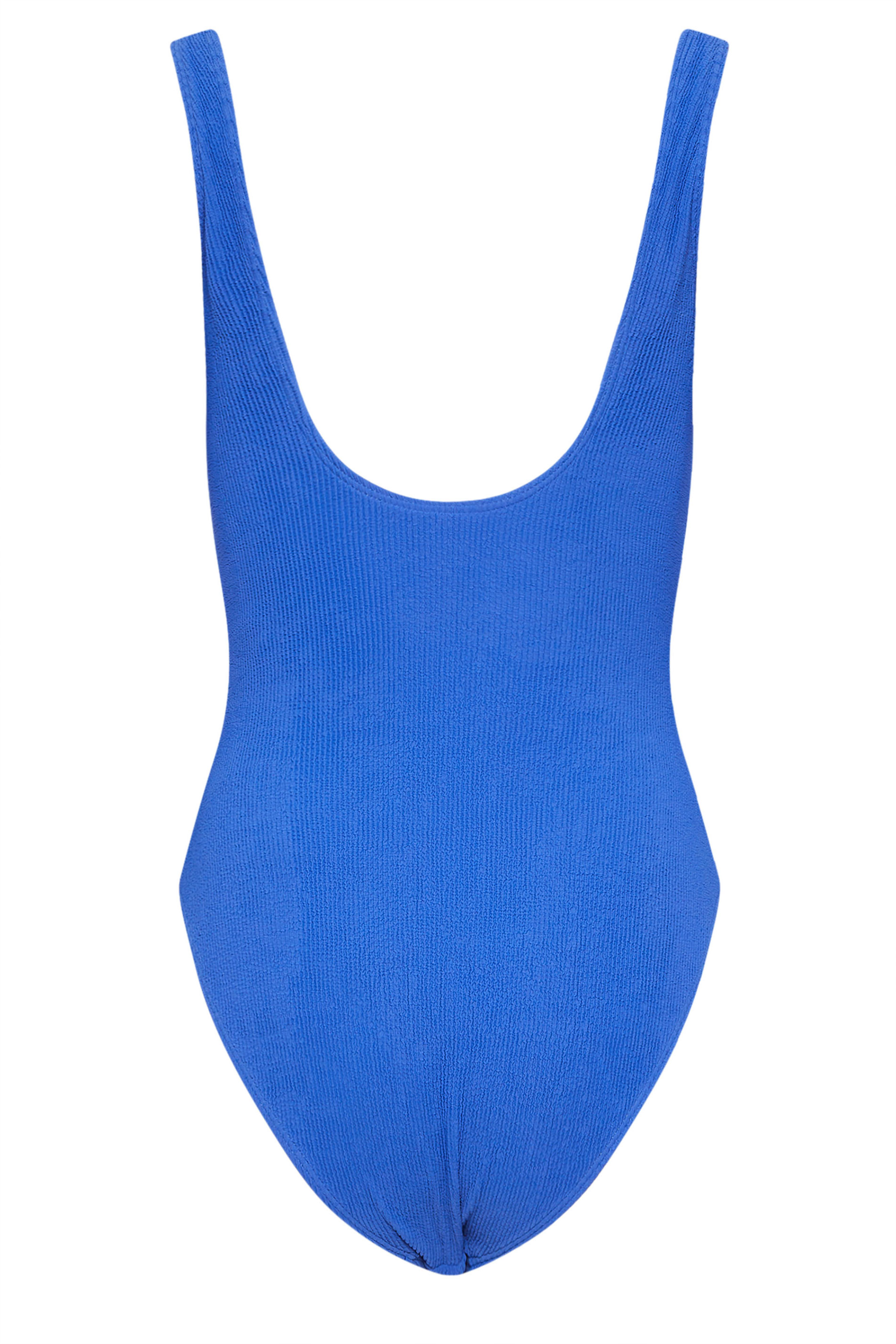 LTS Tall Blue Scoop Neck Textured Swimsuit | Long Tall Sally  2