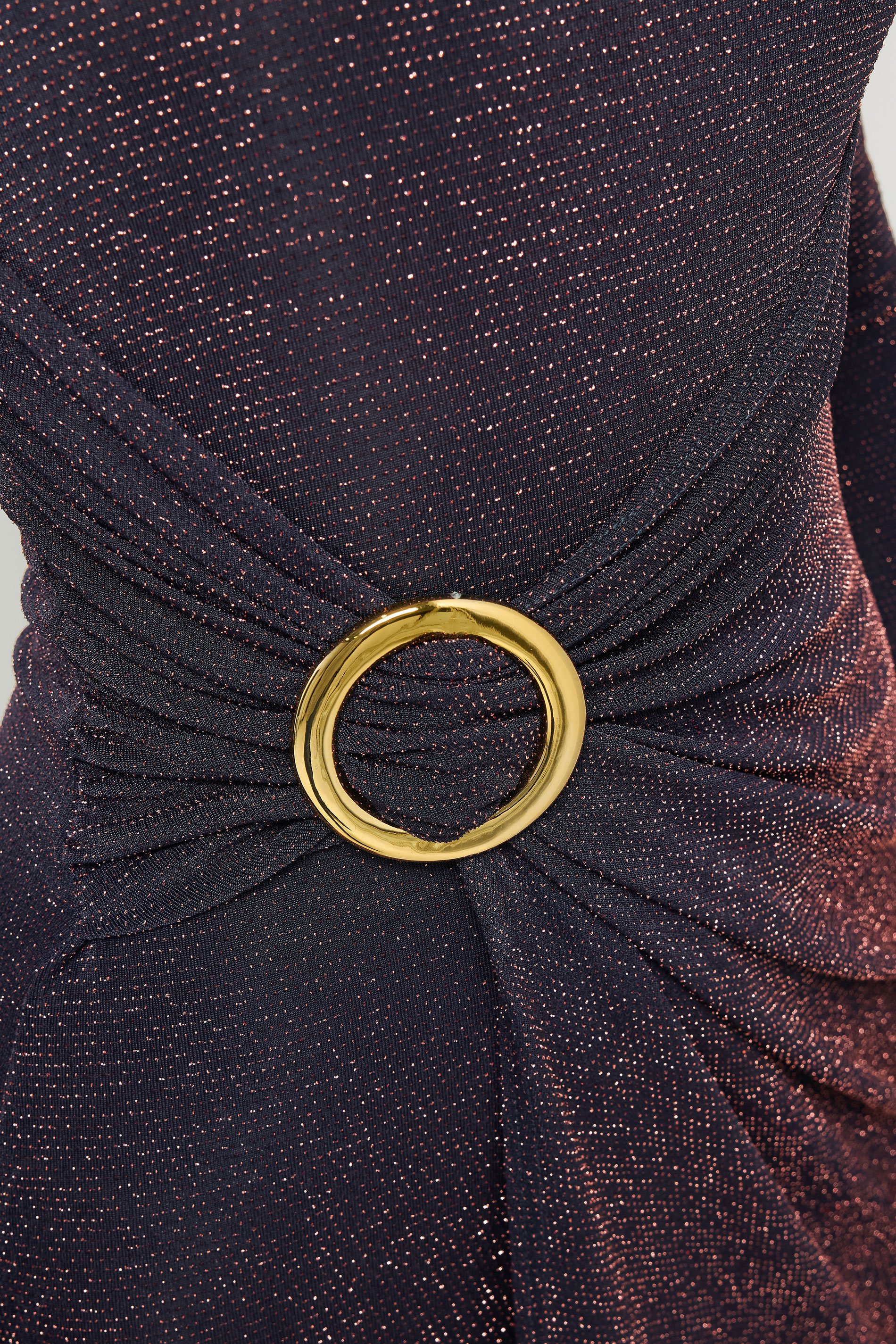 LTS Tall Navy Blue Sparkle Textured Drape Buckle Dress | Long Tall Sally 4