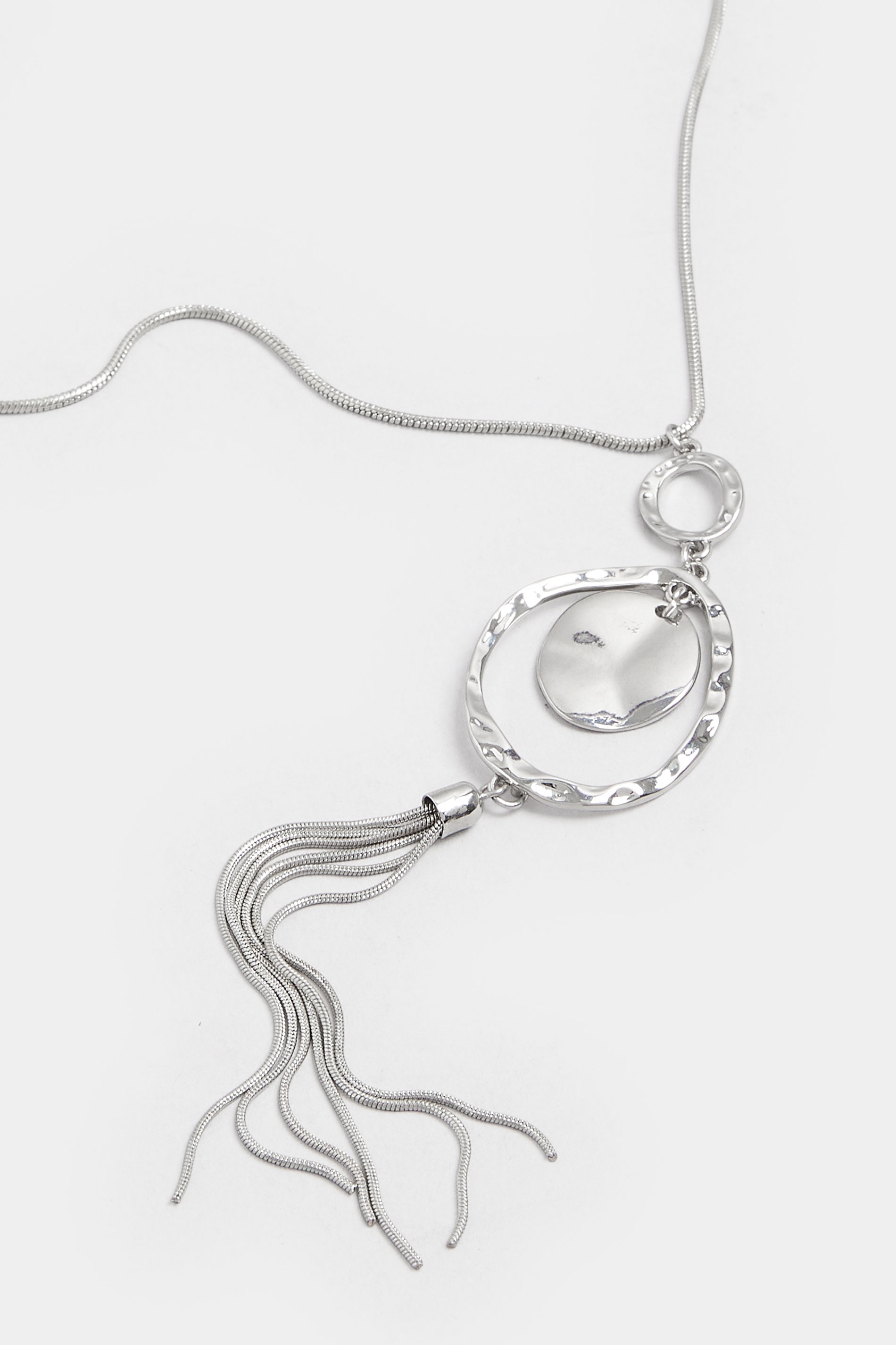Silver Tone Long Drop Pendant Necklace | Yours Clothing 3
