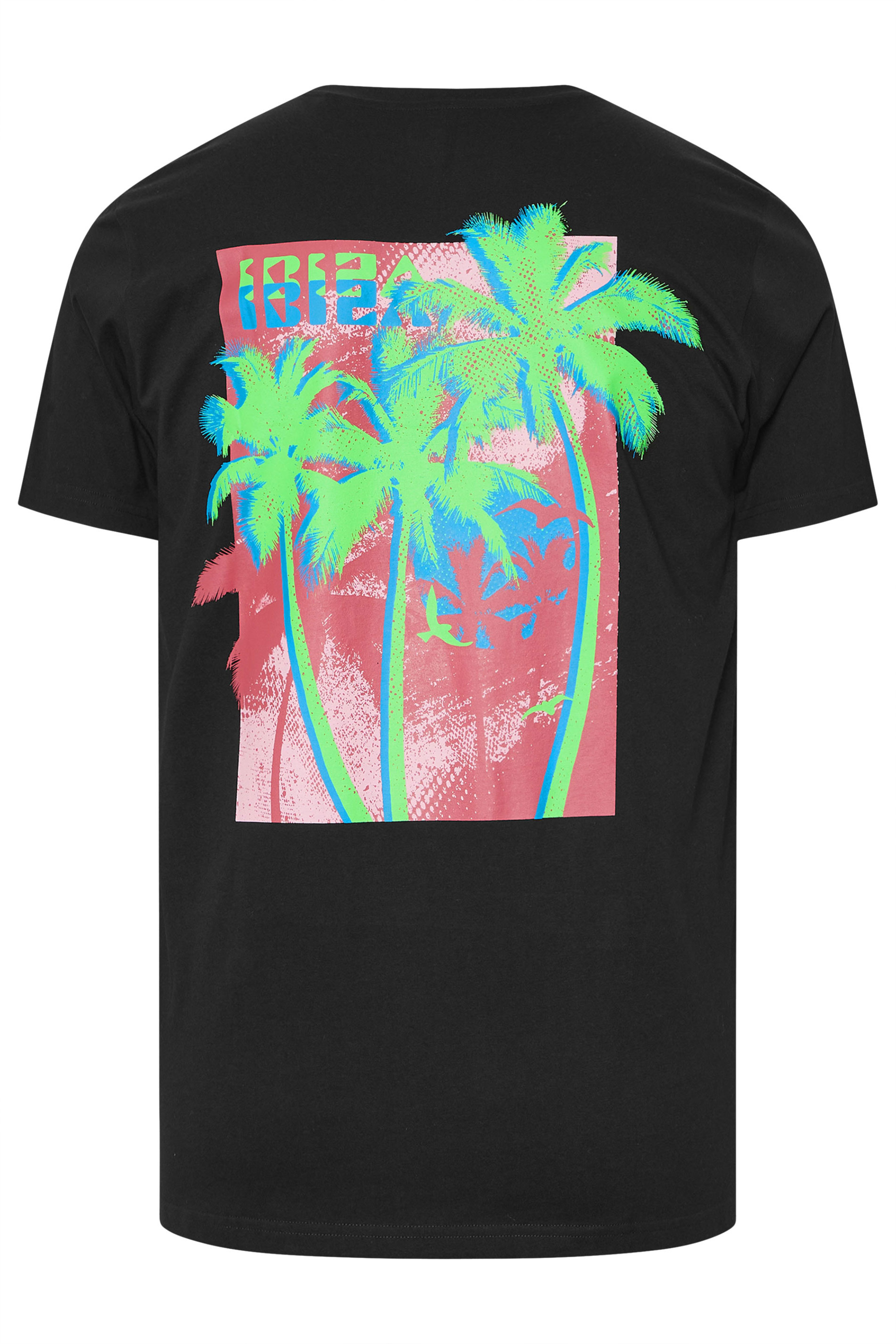 BadRhino Big & Tall Black 'Ibiza' Graphic Print T-Shirt | BadRhino 10