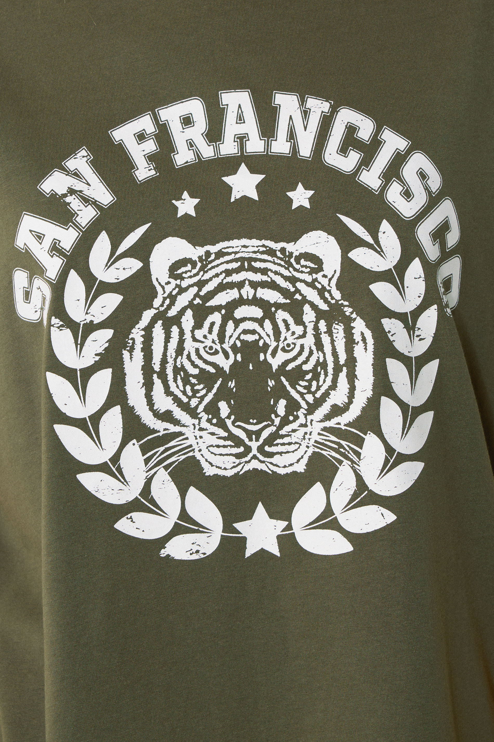 LTS Tall Khaki Green Cotton 'San Francisco' Slogan T-Shirt | Long Tall Sally 4