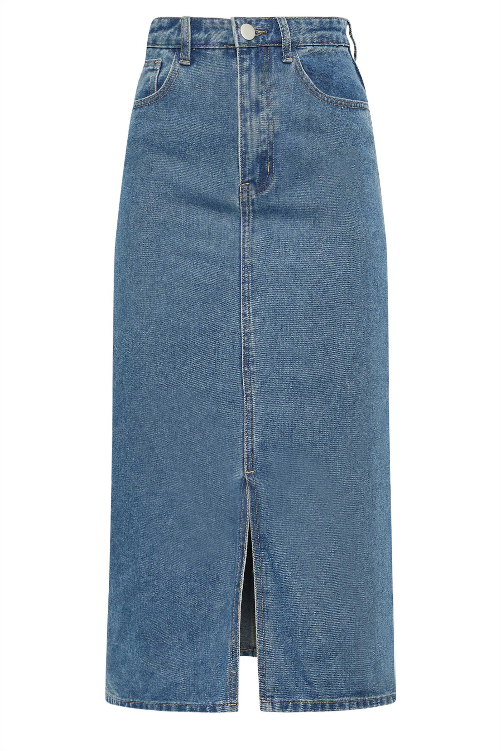 LTS Tall Blue Denim Midi Skirt | Long Tall Sally  6