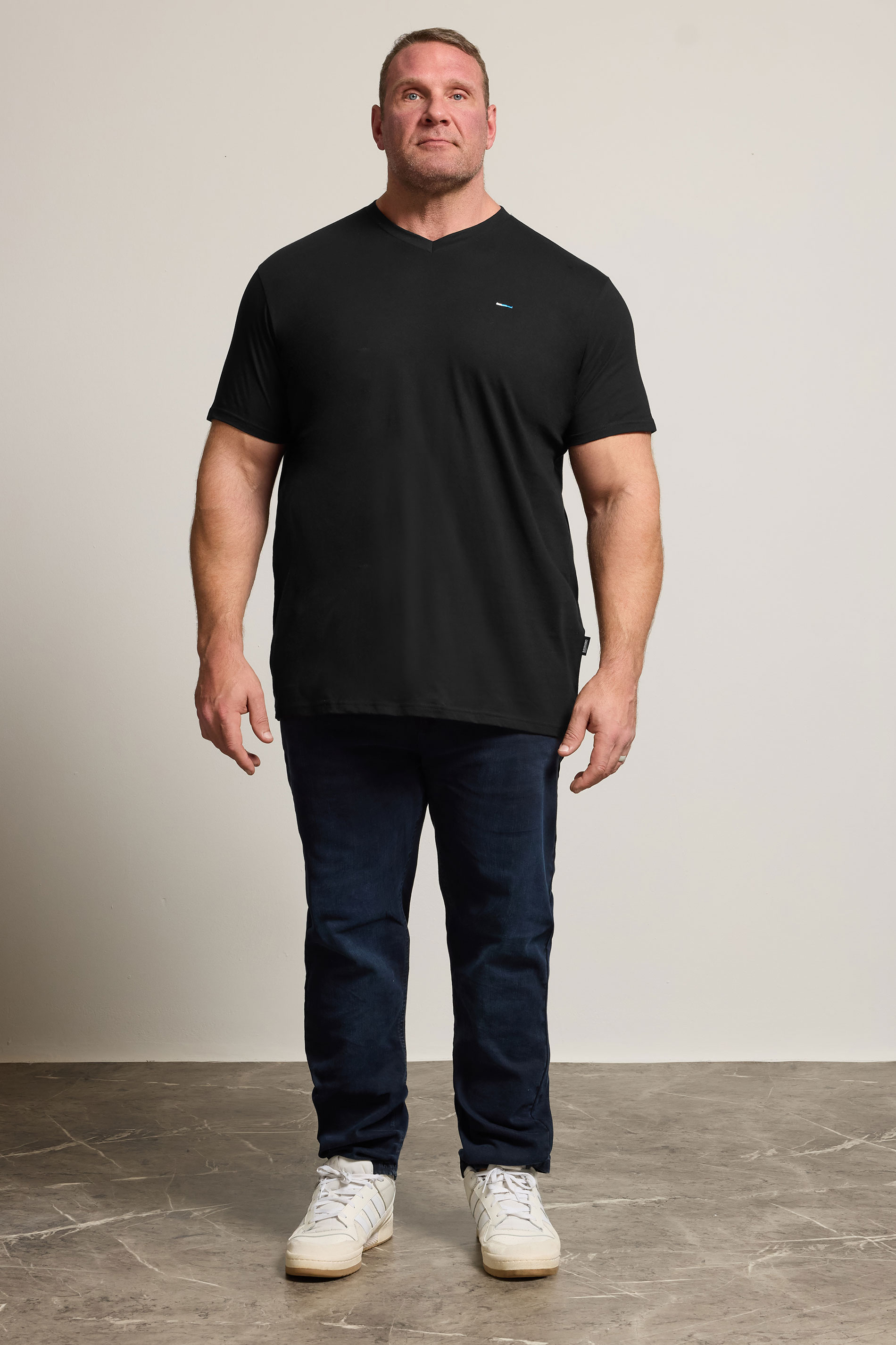 BadRhino Big & Tall Black Extra Long V-Neck T-Shirt | BadRhino 2