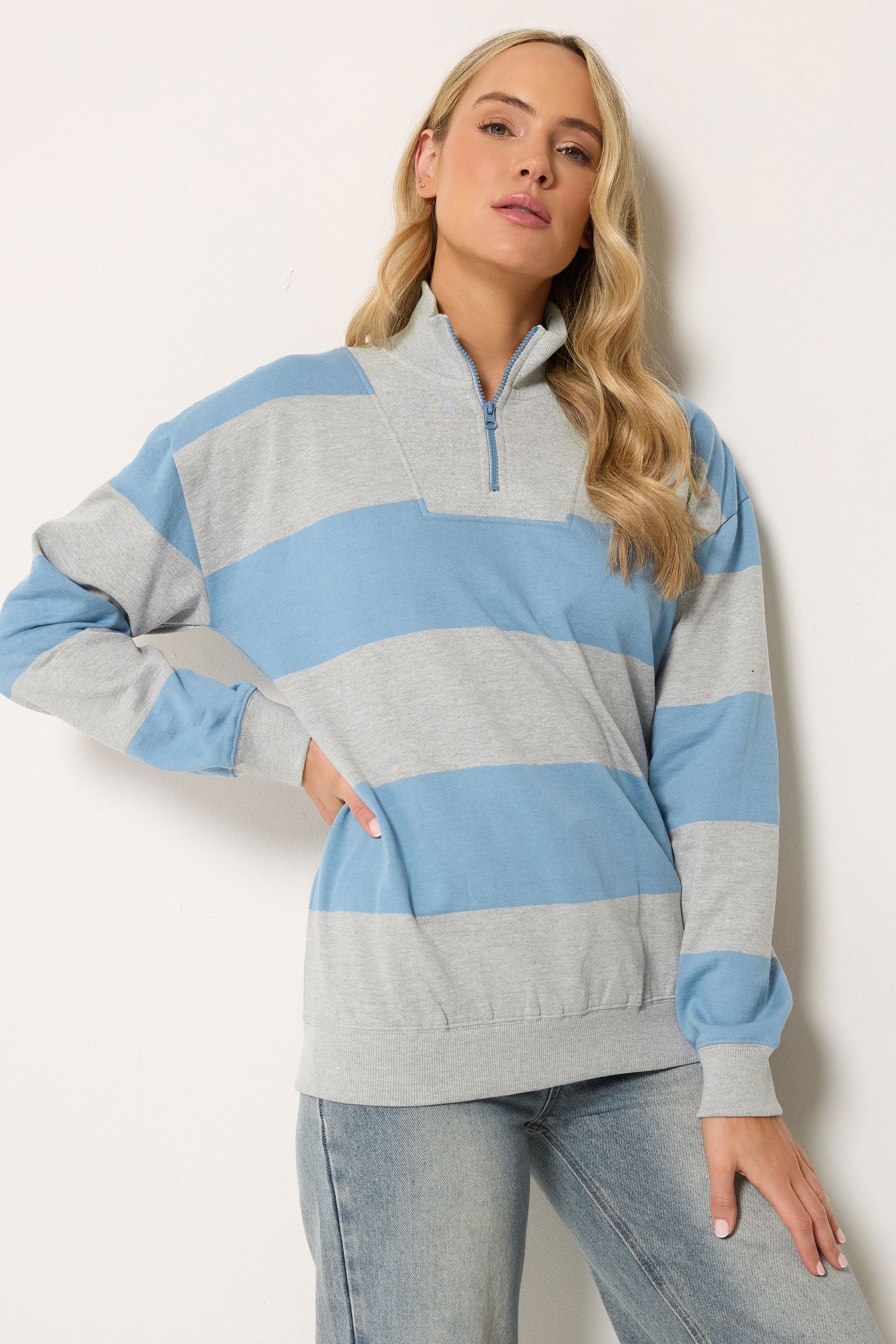 LTS Tall Women's Grey Half Zip Sweatshirt | Long Tall Sally 3