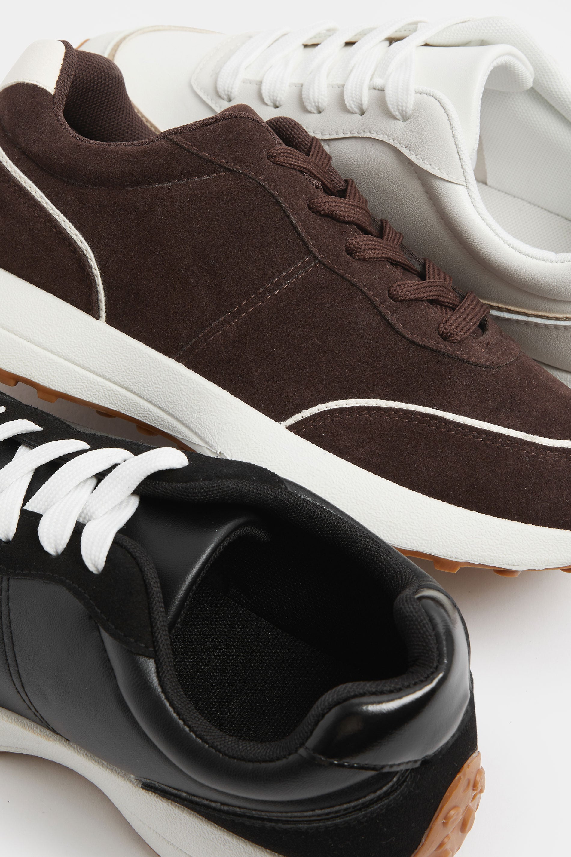 Chocolate Brown Faux Suede Runner Trainers In Extra Wide EEE Fit | Yours Clothing 6