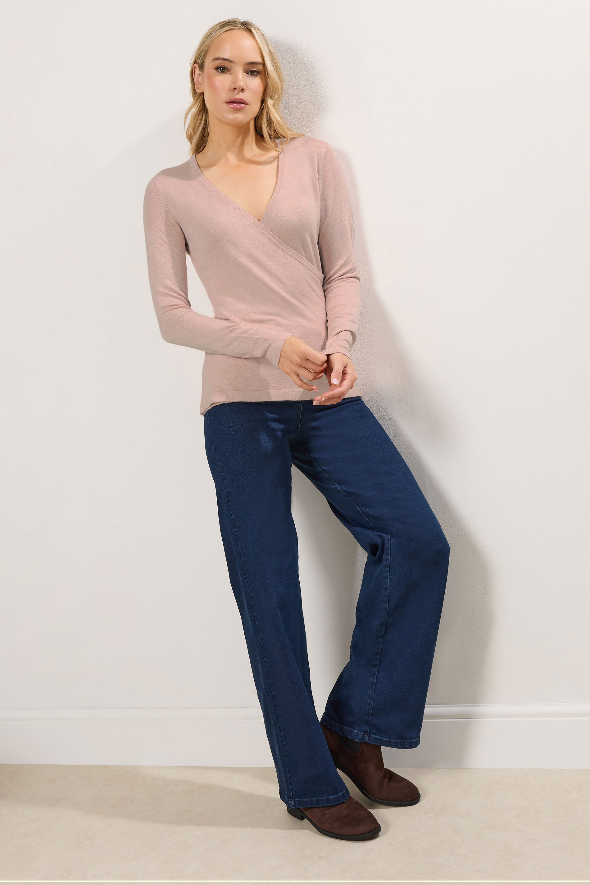 LTS Tall Light Pink Knit Wrap Top | Long Tall Sally 2