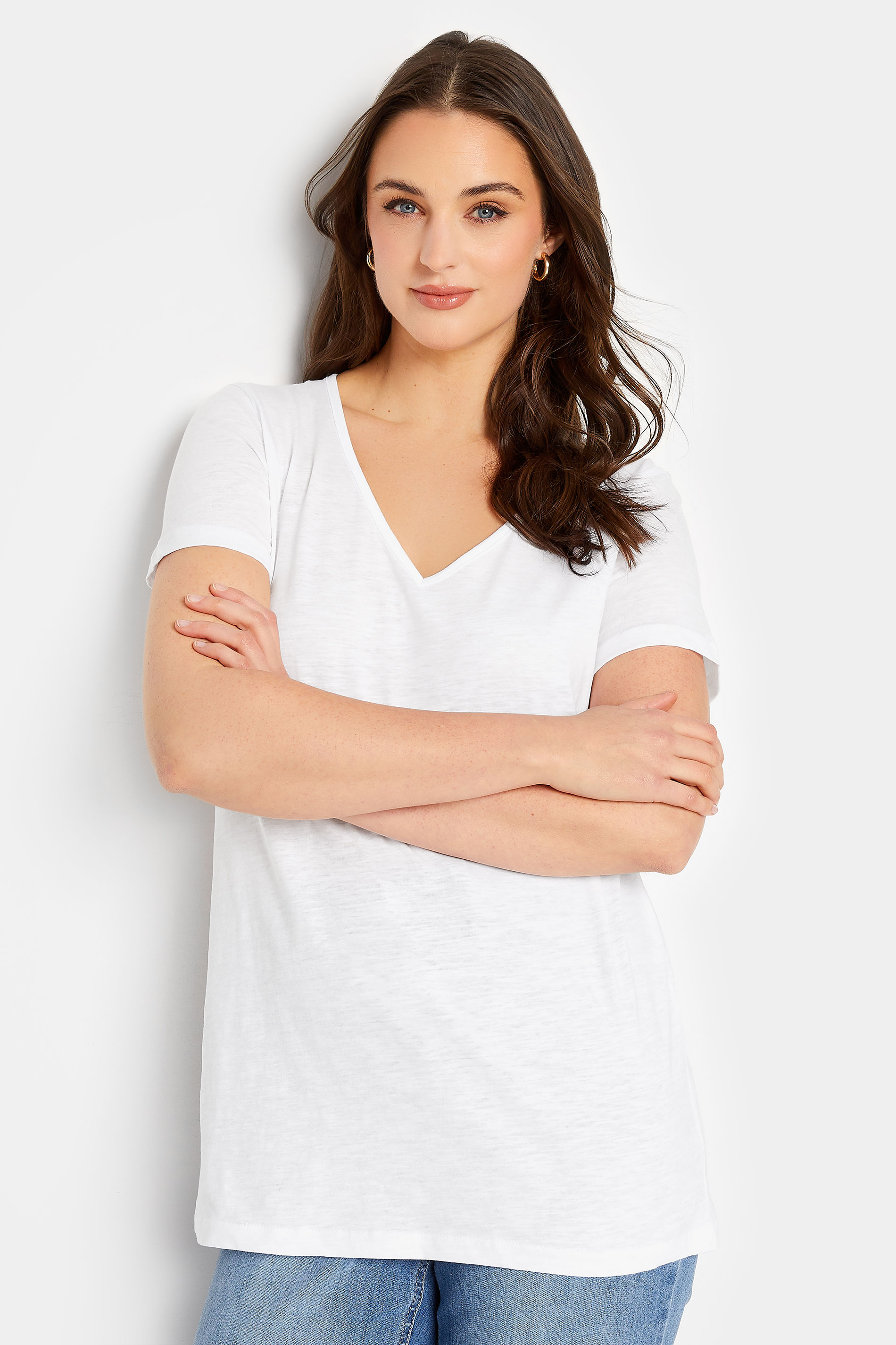 LTS Tall Women's White Short Sleeve Cotton T-Shirt | Long Tall Sally 2