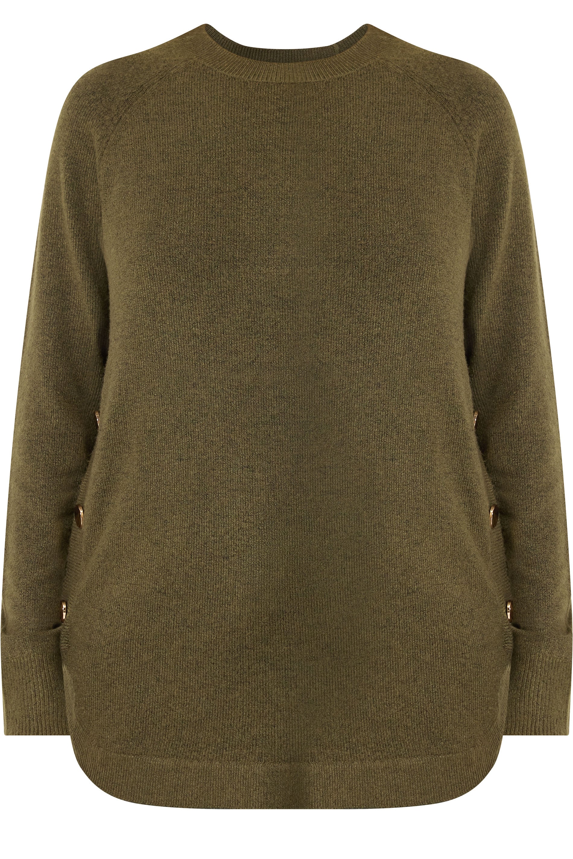 LTS Tall Women's Brown Longline Button Knitted Jumper | Long Tall Sally 5